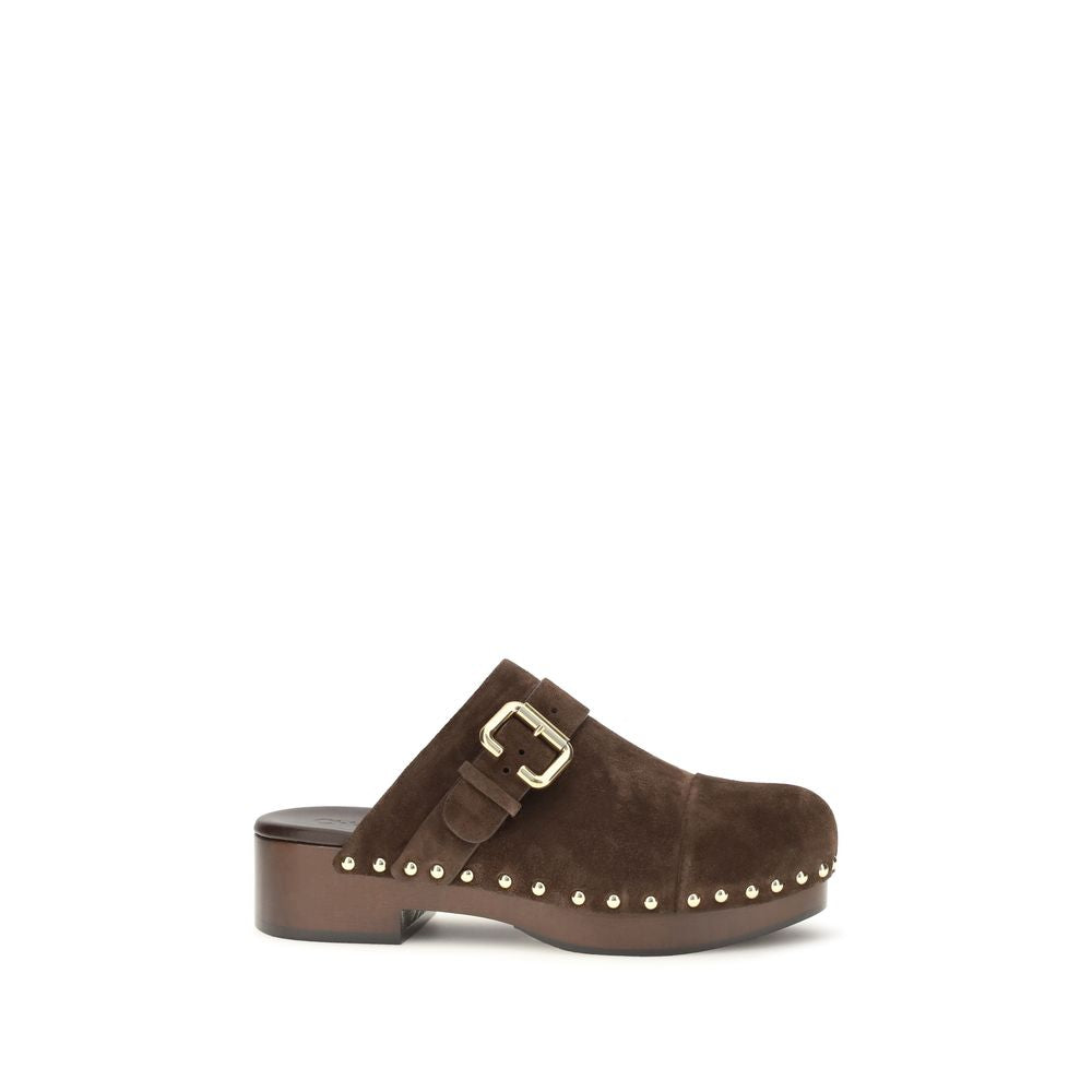 Sabots Chloé en cuir de veau marron Bos Taurus