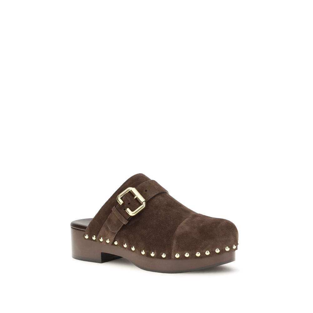 Sabots Chloé en cuir de veau marron Bos Taurus