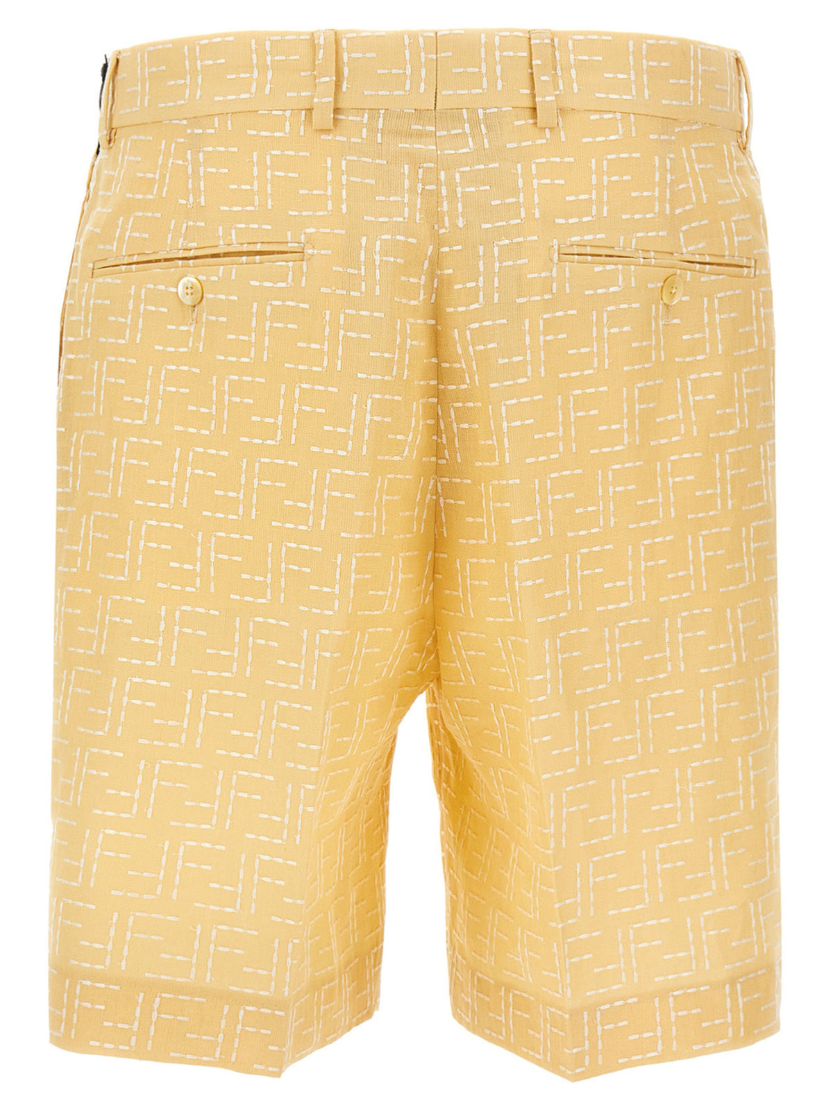 Fendi Multicolor Linen Bermuda Shorts
