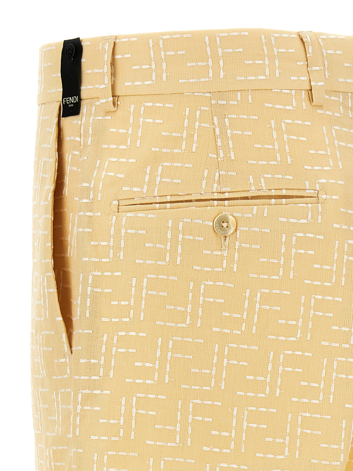 Fendi Multicolor Linen Bermuda Shorts