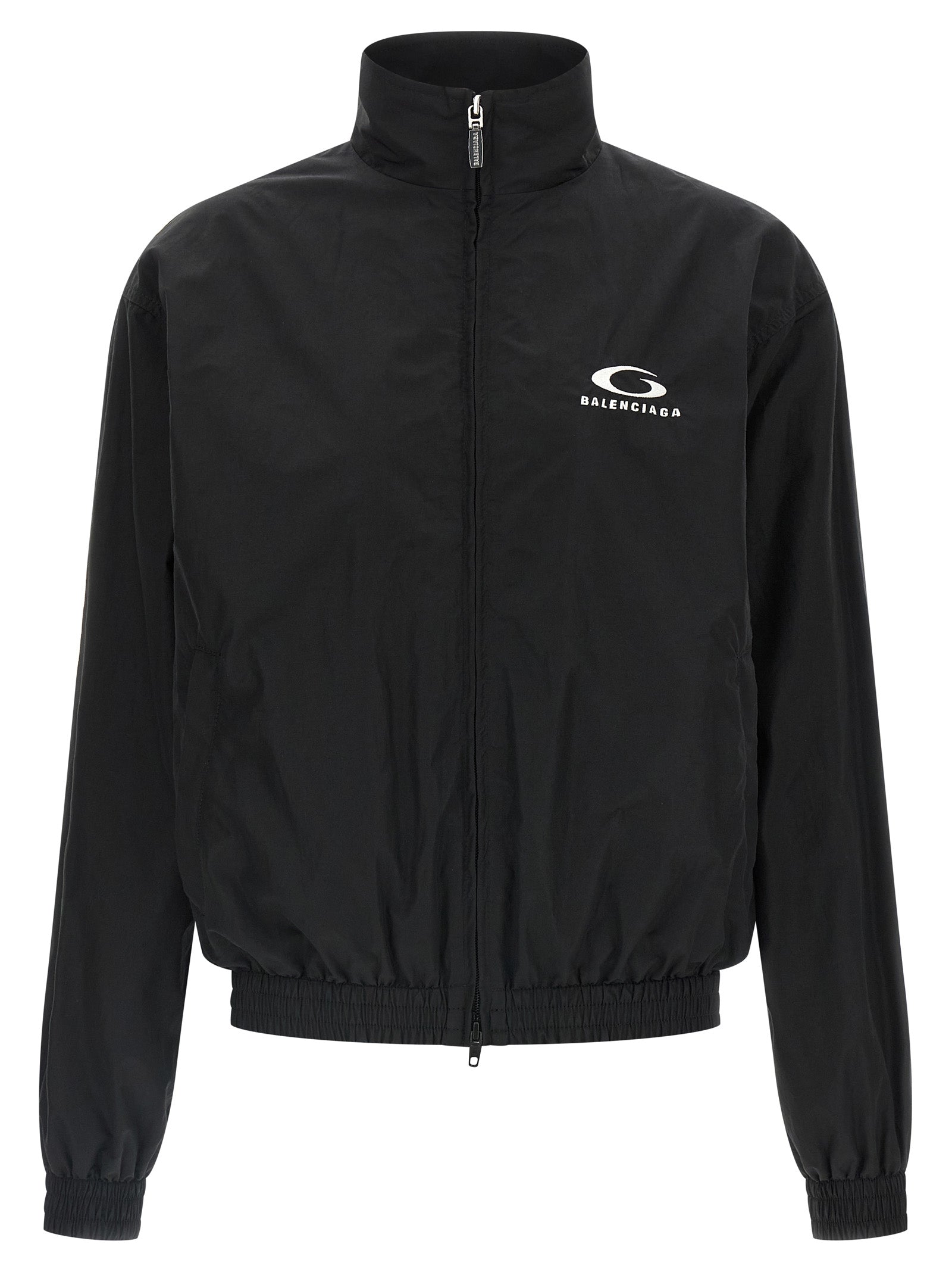Balenciaga Black Cotton Nylon Bomber Jacket