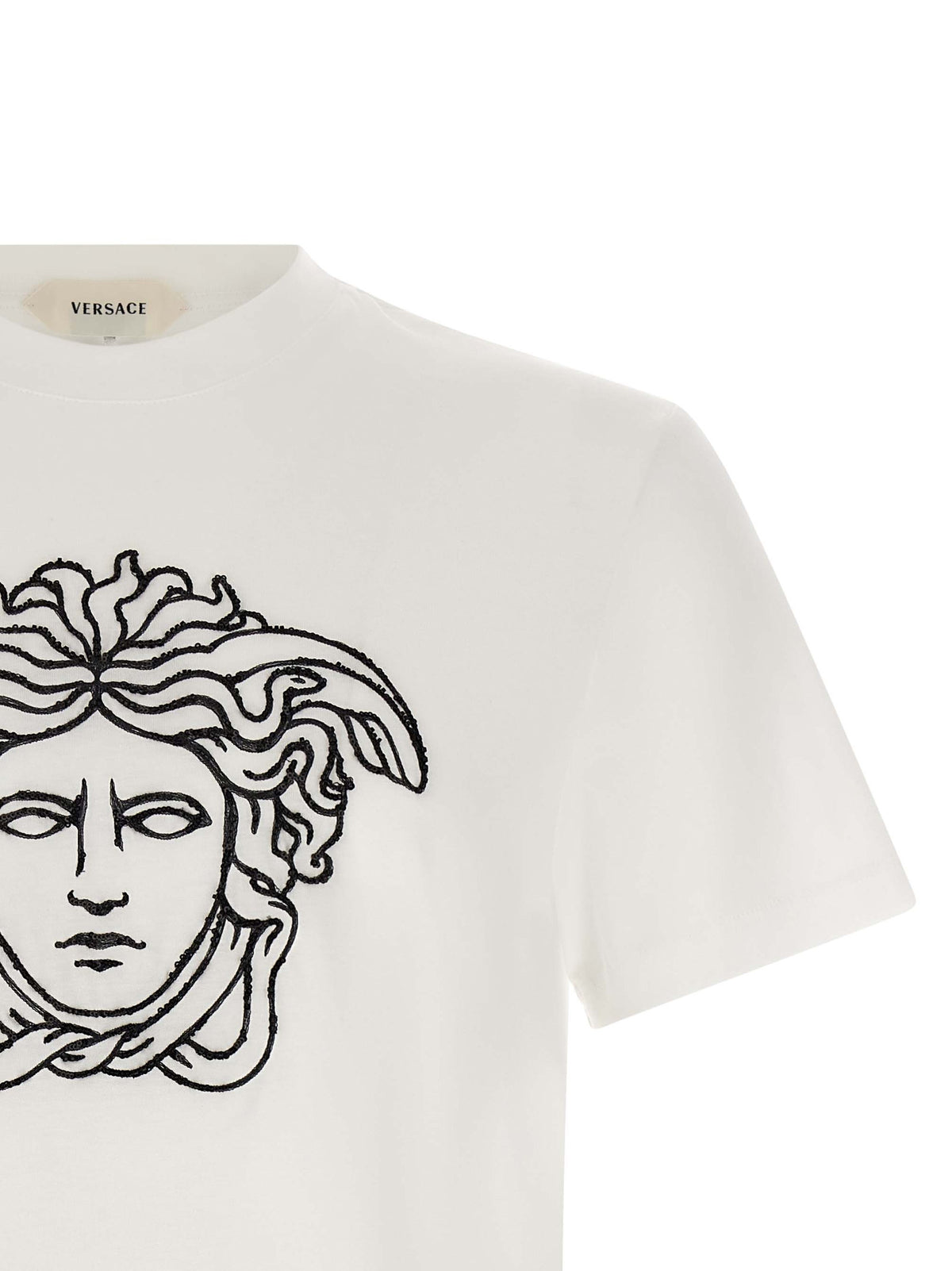 Versace zweifarbiges Baumwoll-T-Shirt