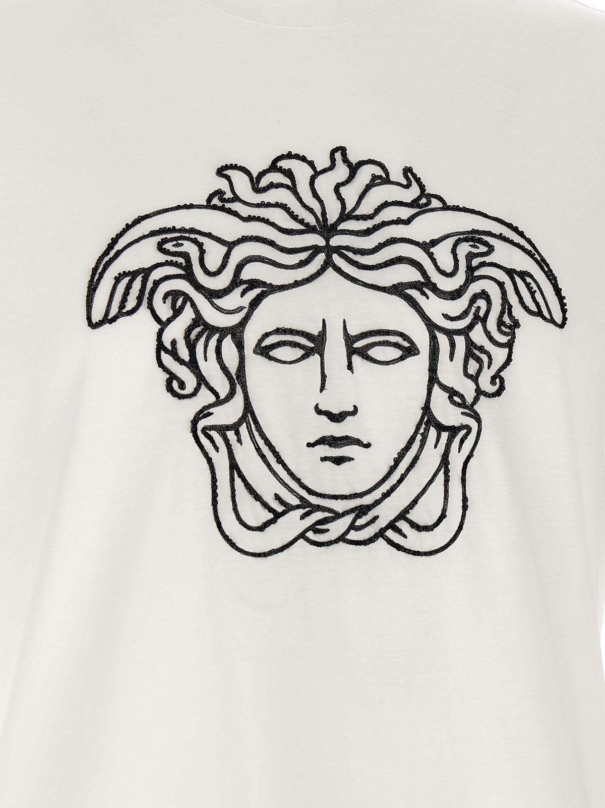 Versace zweifarbiges Baumwoll-T-Shirt