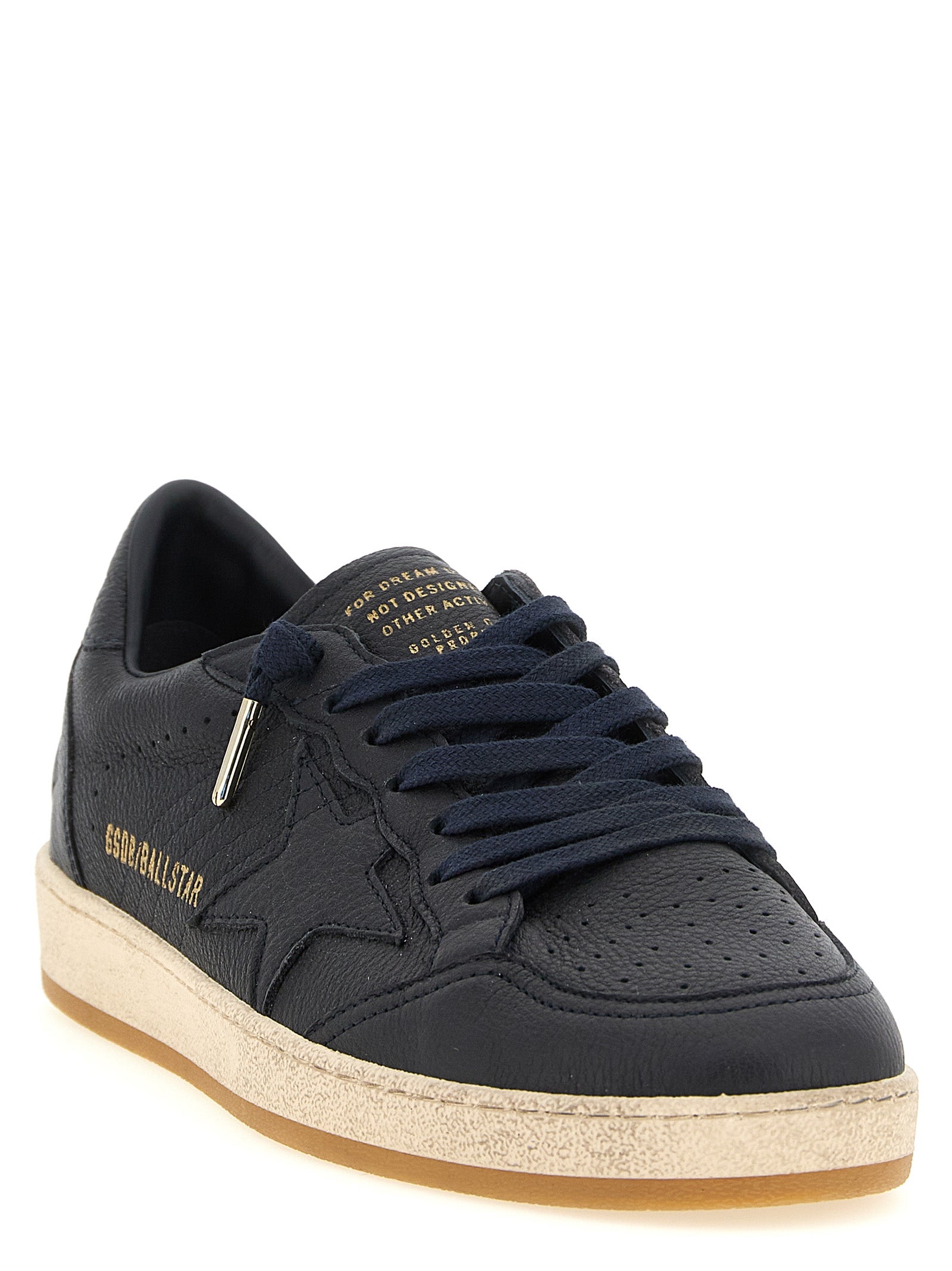 Golden Goose Blue Ball Star Low Top Leather Sneakers