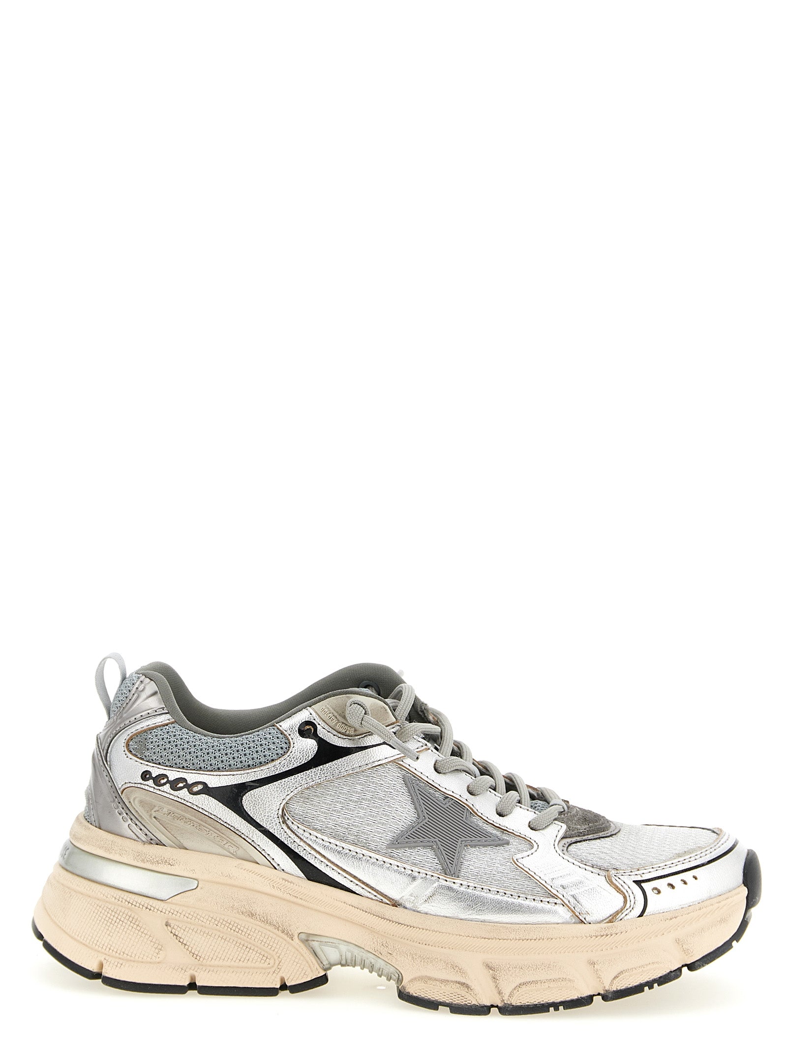 Golden Goose Silver Lightstar Leather Synthetic Chunky Sneakers