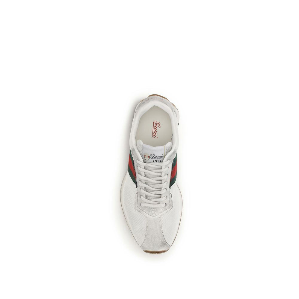 Gucci White Tempo Calf Leather Athletic Sneakers