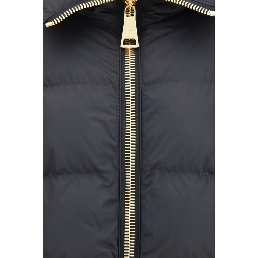 Balmain Schwarze Viskose-Mantel