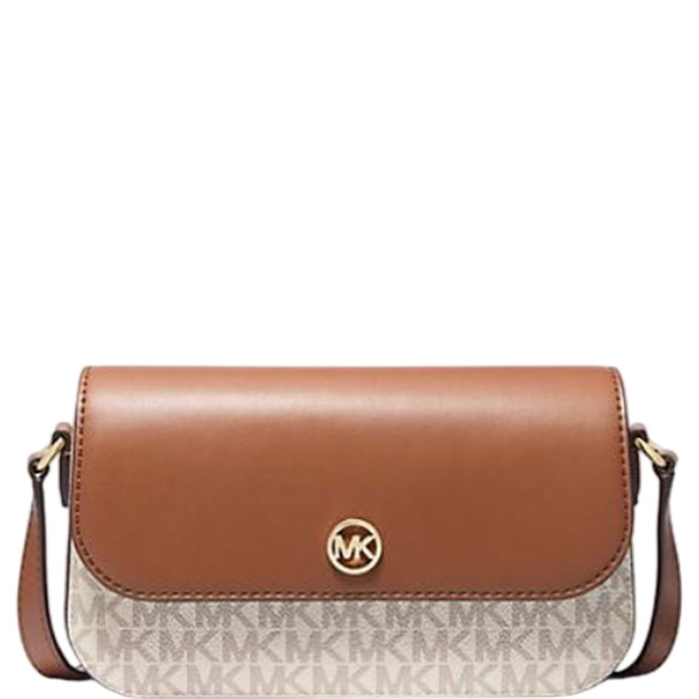 Beige Leather Crossbody Bag by Michael Kors