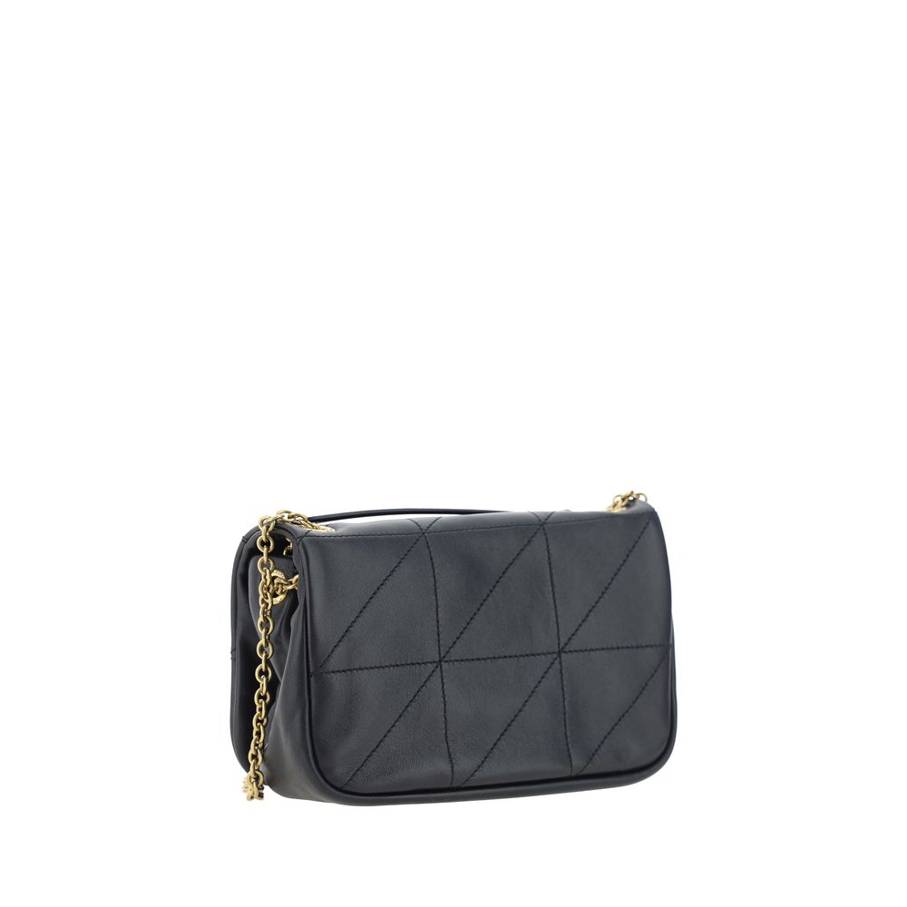 Schwarze Jamie Leder-Schultertasche mit YSL-Plakette