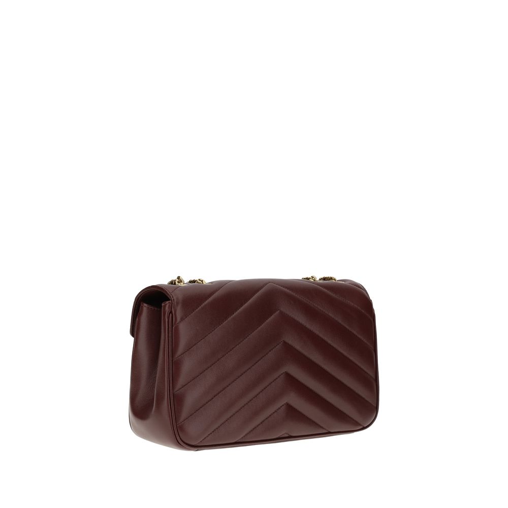 Sac bandoulière Saint Laurent en cuir d'agneau Ovis Aries Bordeaux