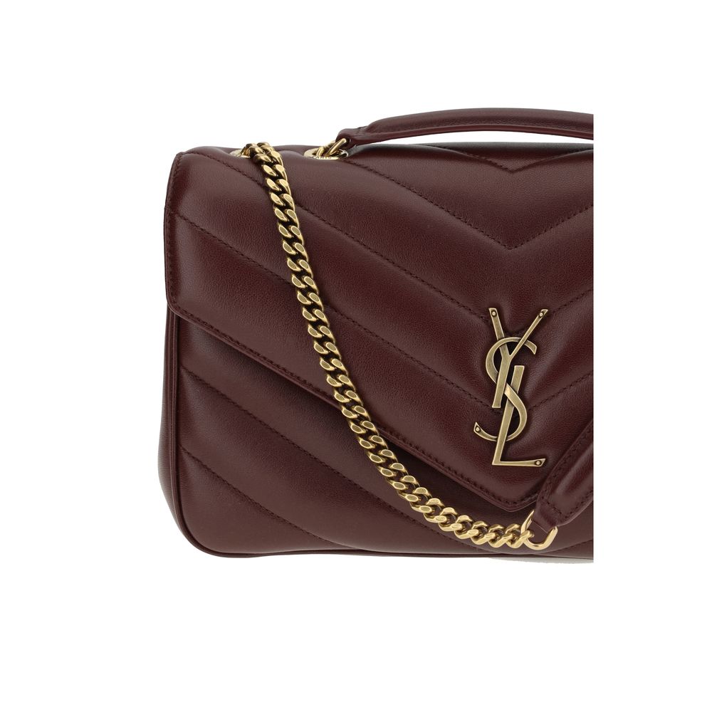 Sac bandoulière Saint Laurent en cuir d'agneau Ovis Aries Bordeaux