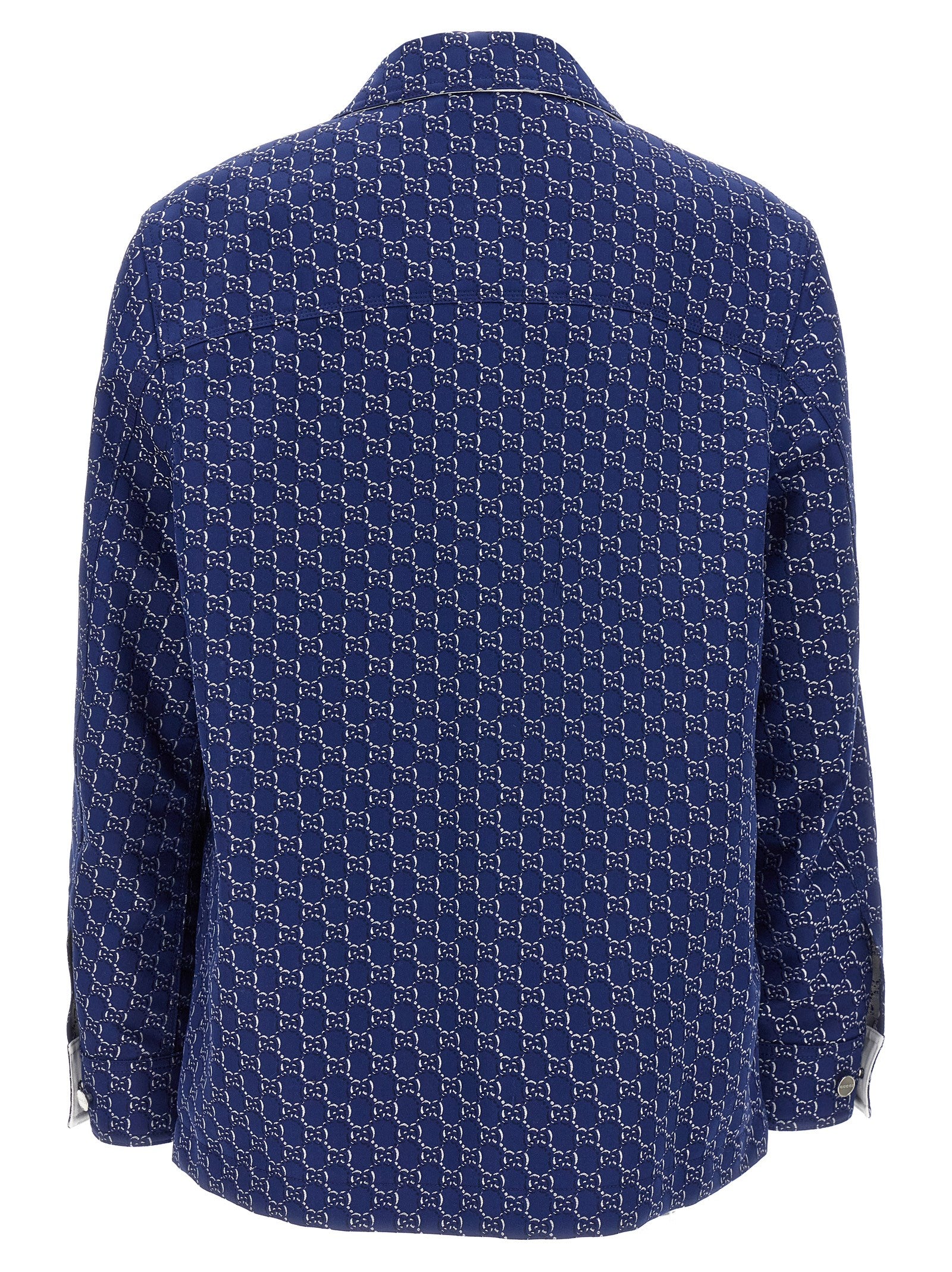 Veste de motard en coton bleu Gucci