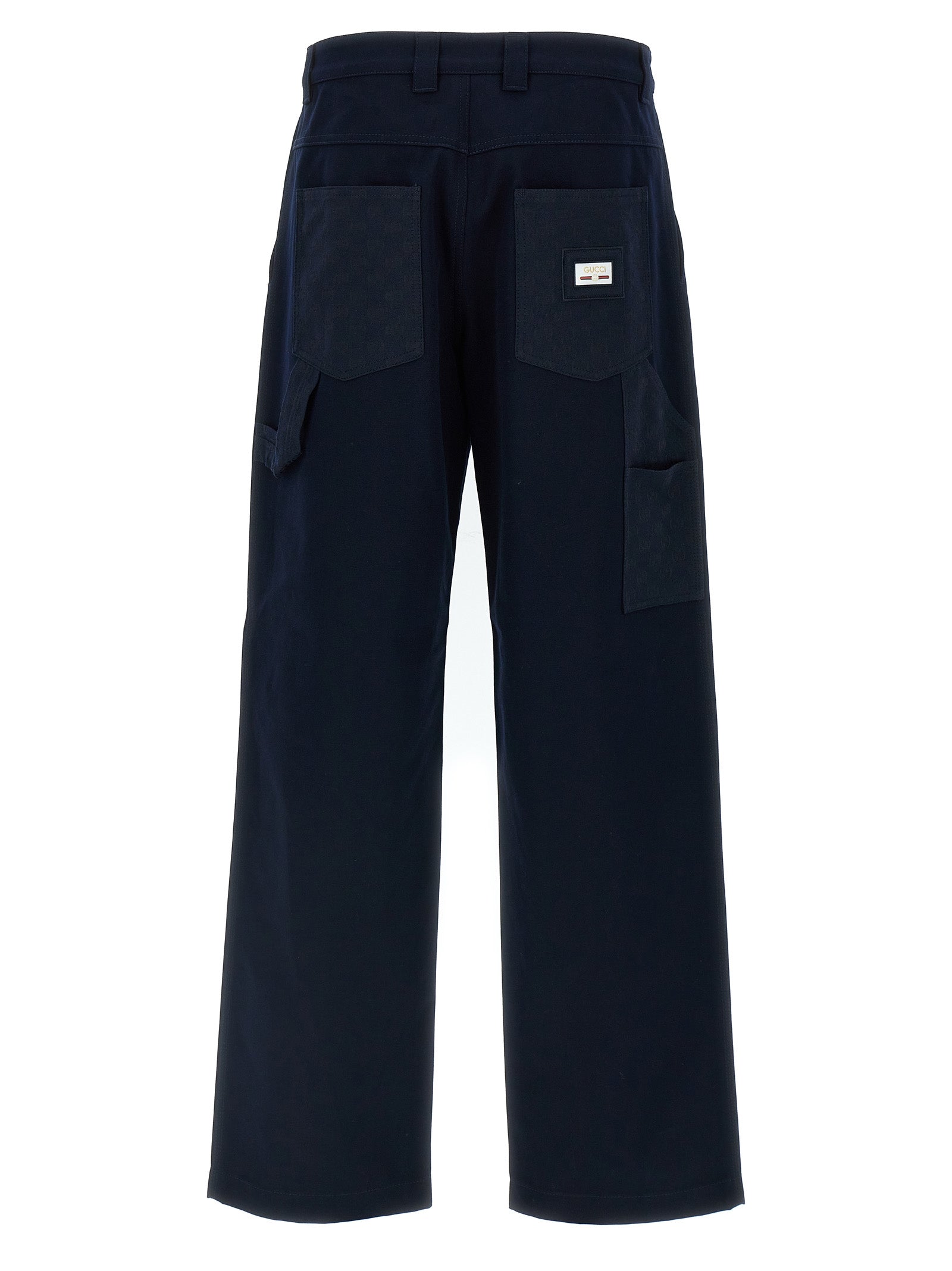 Pantalon décontracté en coton bleu Gucci