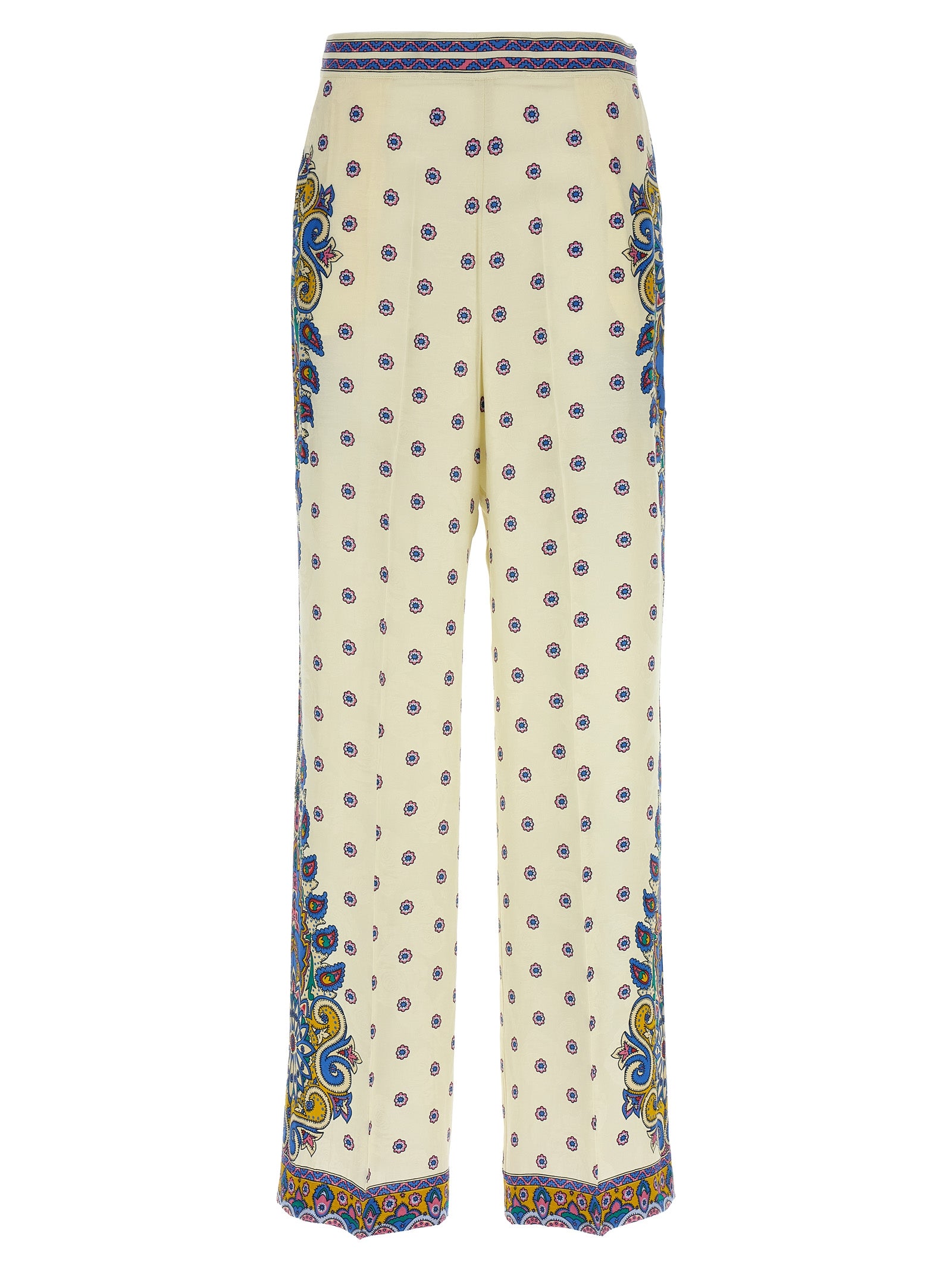 Etro White Silk Blend Palazzo Pants