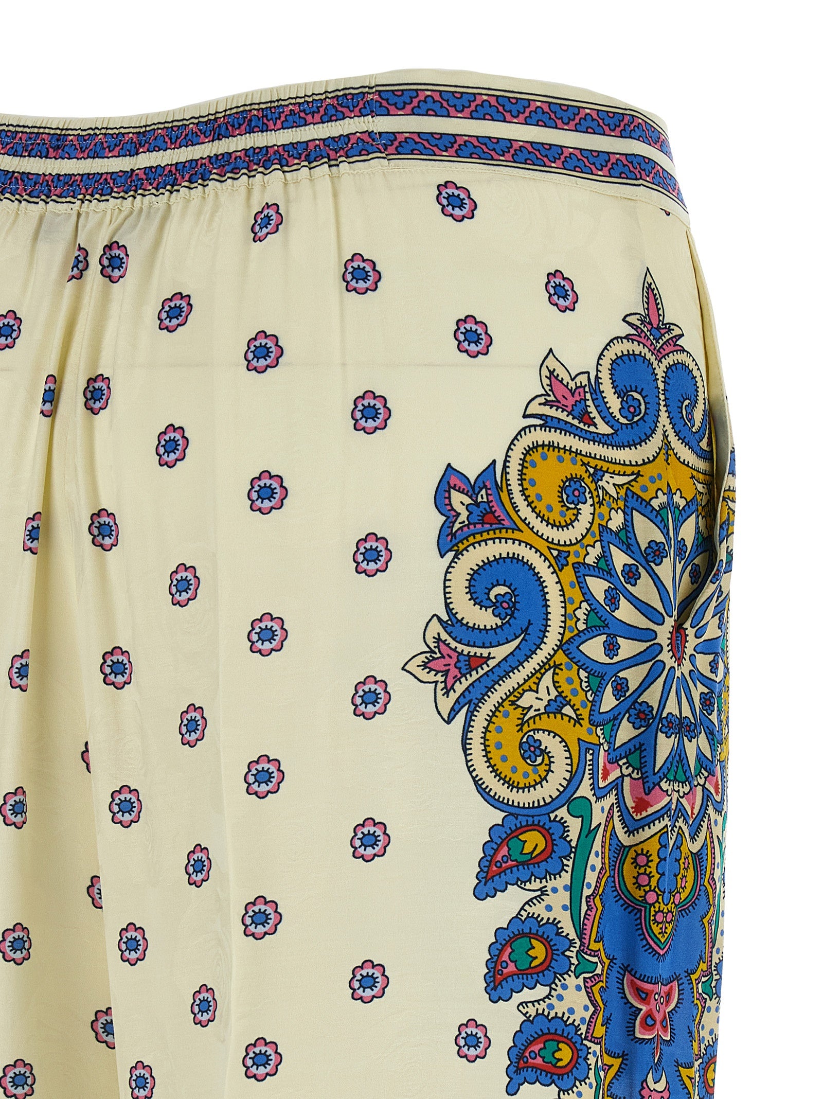 Etro White Silk Blend Palazzo Pants