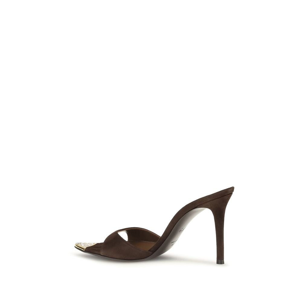 Giuseppe Zanotti Braune Kalbsleder Stilettoabsatz-Sandalen