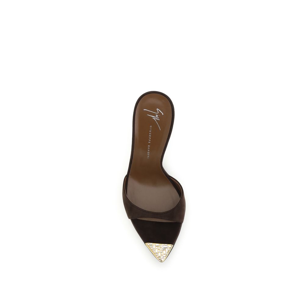Giuseppe Zanotti Braune Kalbsleder Stilettoabsatz-Sandalen