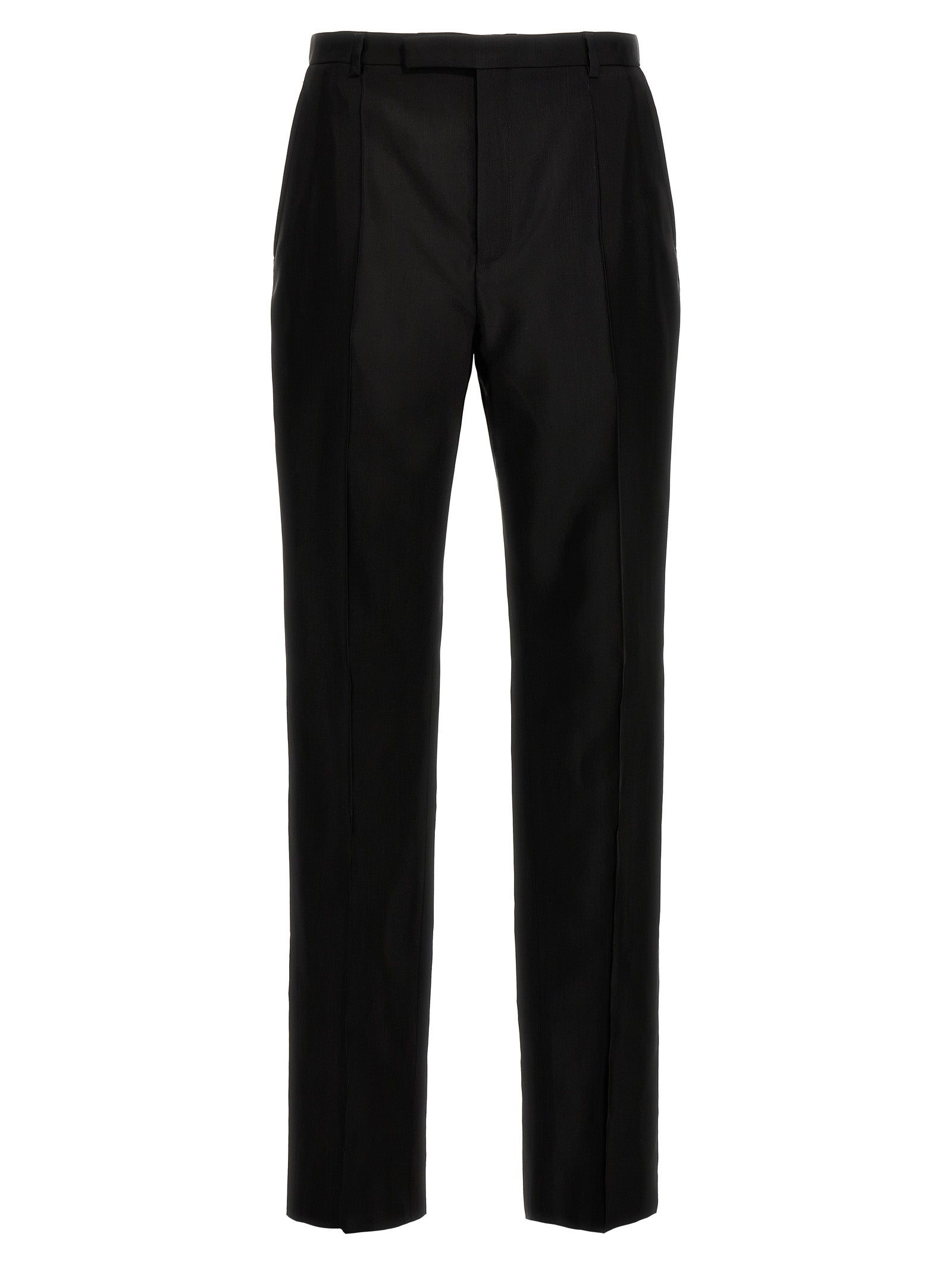 Saint Laurent Black Acetate Wool Dress Pants
