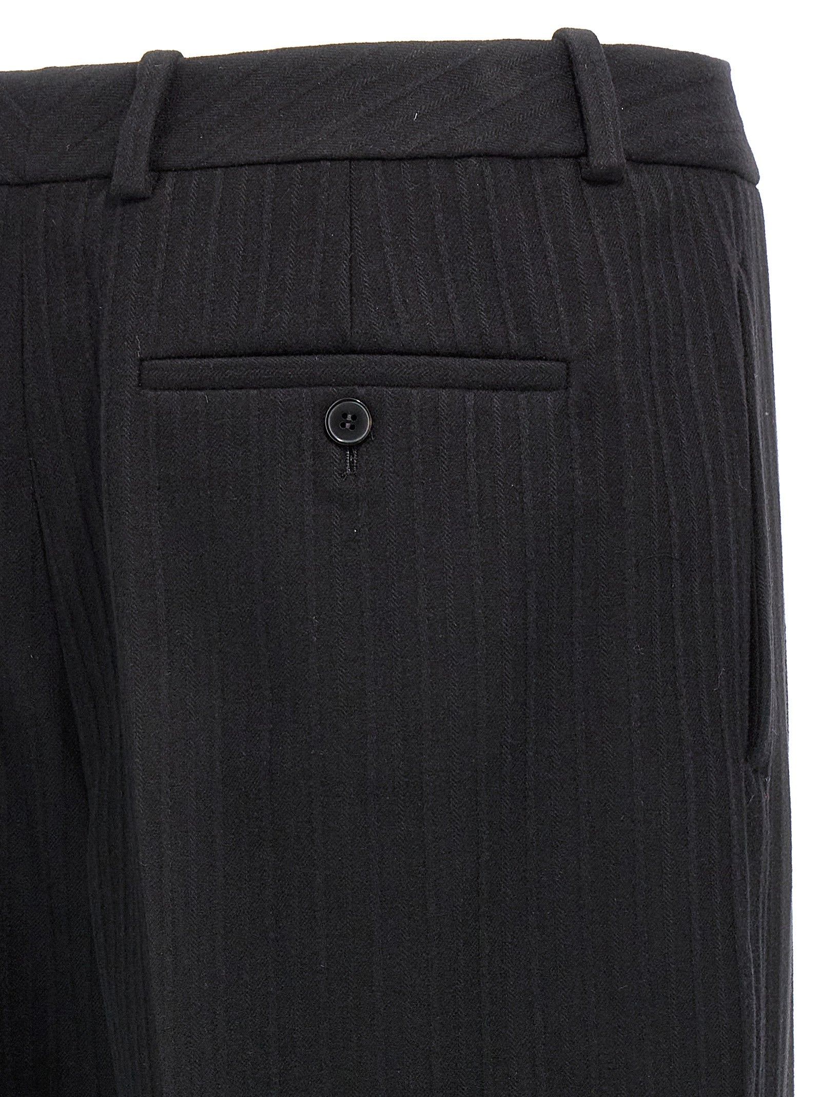 Saint Laurent Black Wool Cashmere Dress Pants