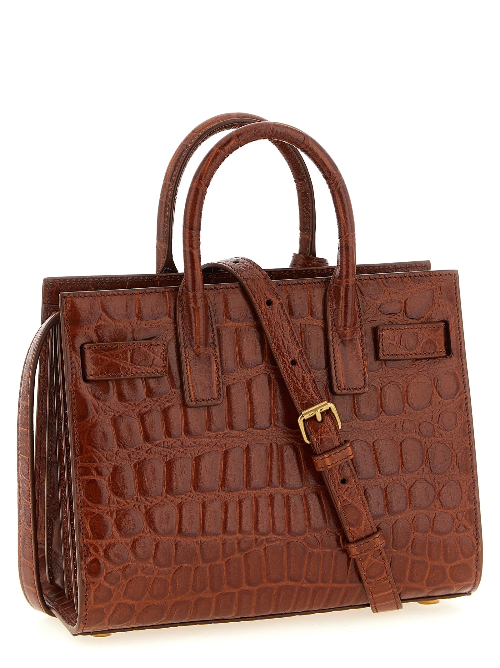 Saint Laurent Brown Nano Sac De Jour Handbag Calf Leather
