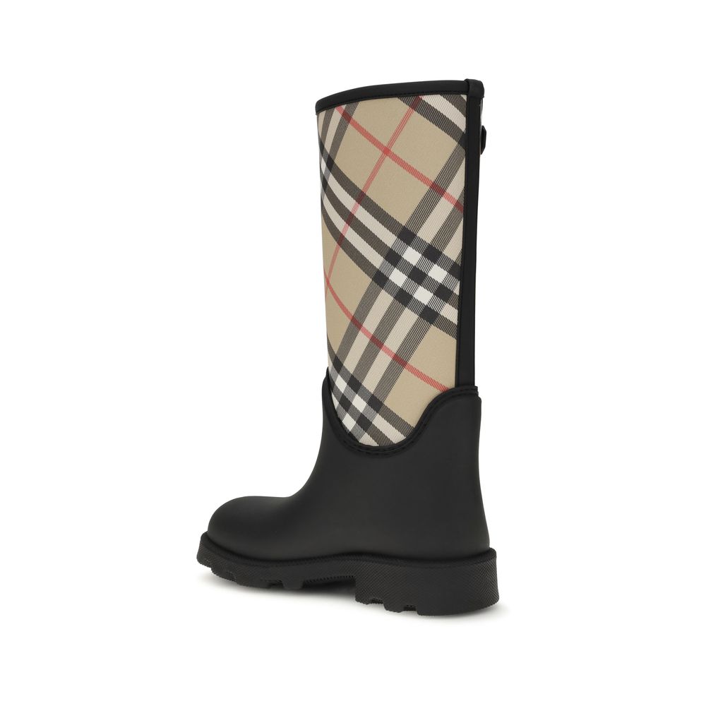 Bottes de pluie Burberry en caoutchouc noir