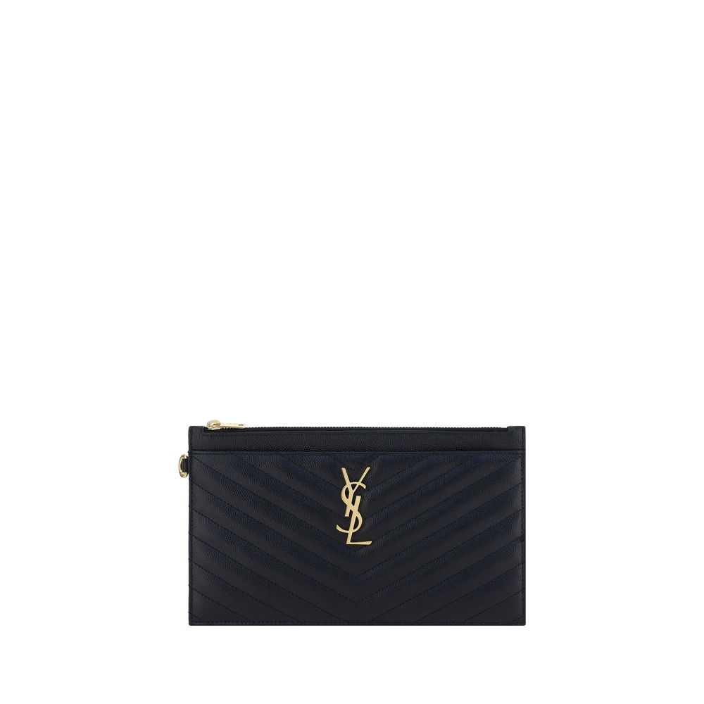 Saint Laurent Black Calf Leather Clutch Bag