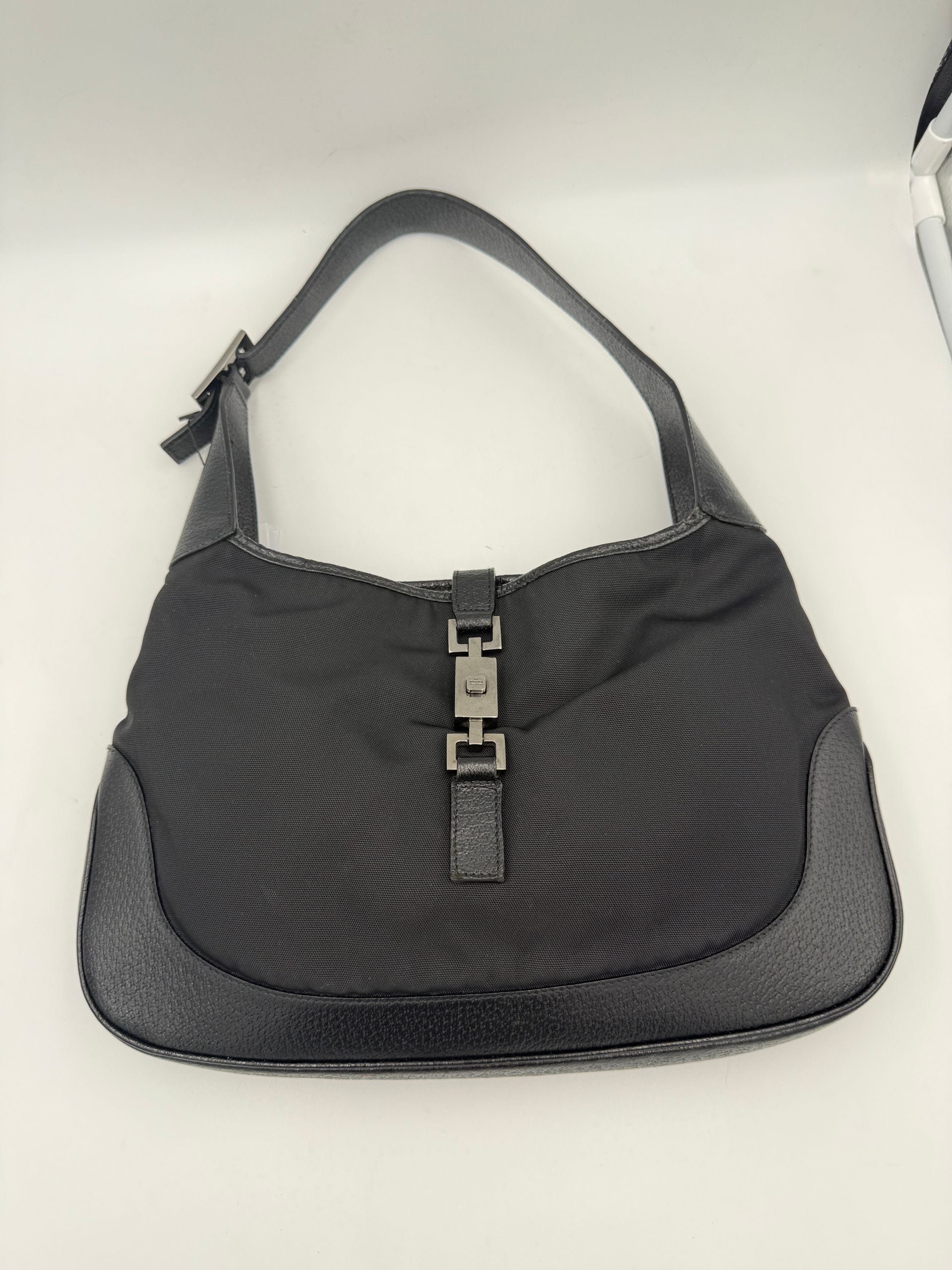 Gucci Jackie Leather Canvas Handbag