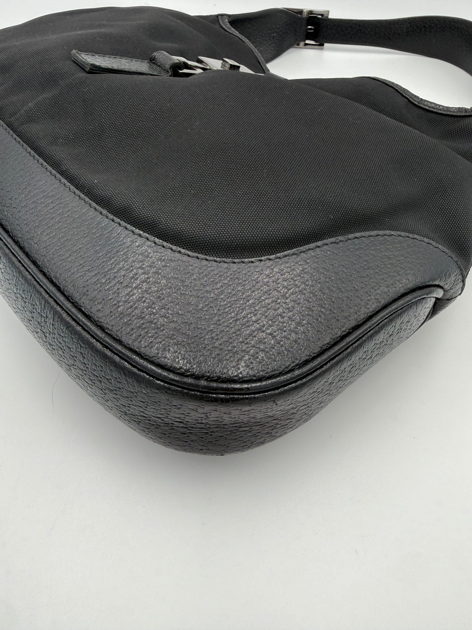 Gucci Jackie Leather Canvas Handbag