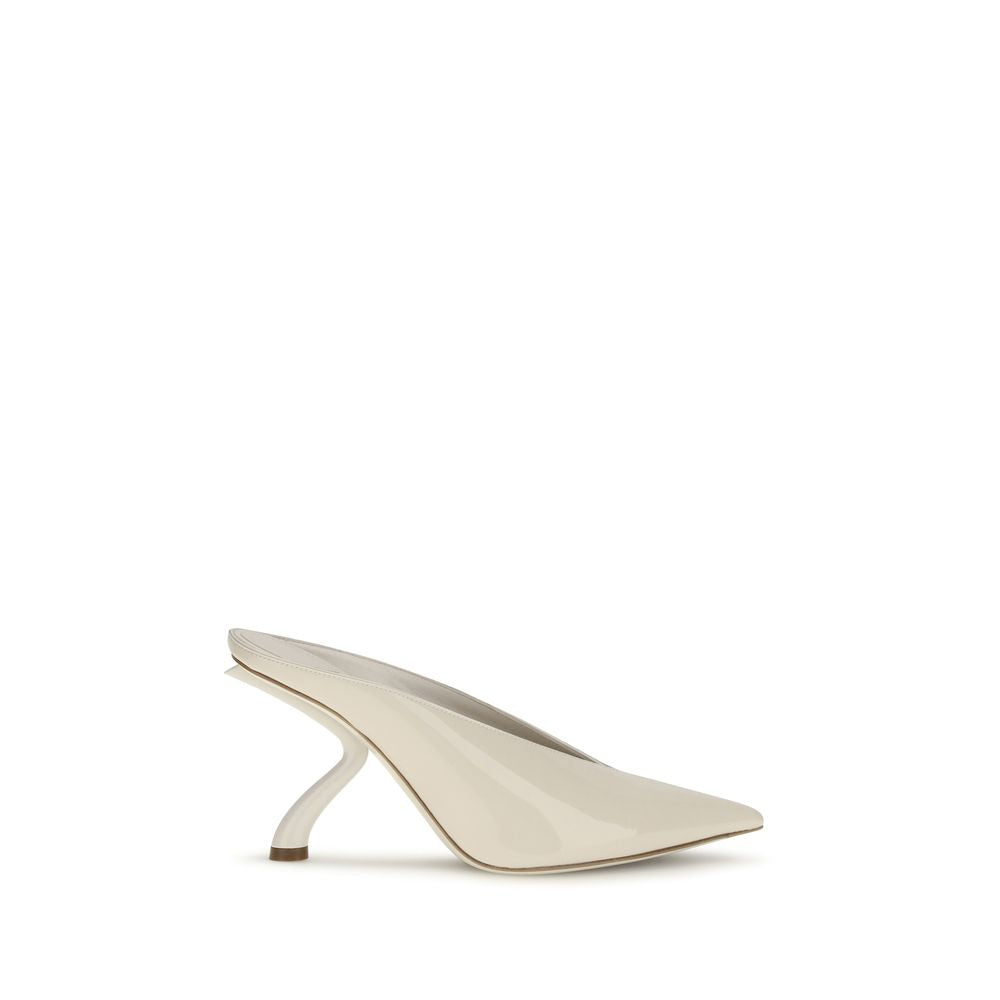 Ferragamo Mules aus beigefarbenem Kalbsleder (Bos Taurus)