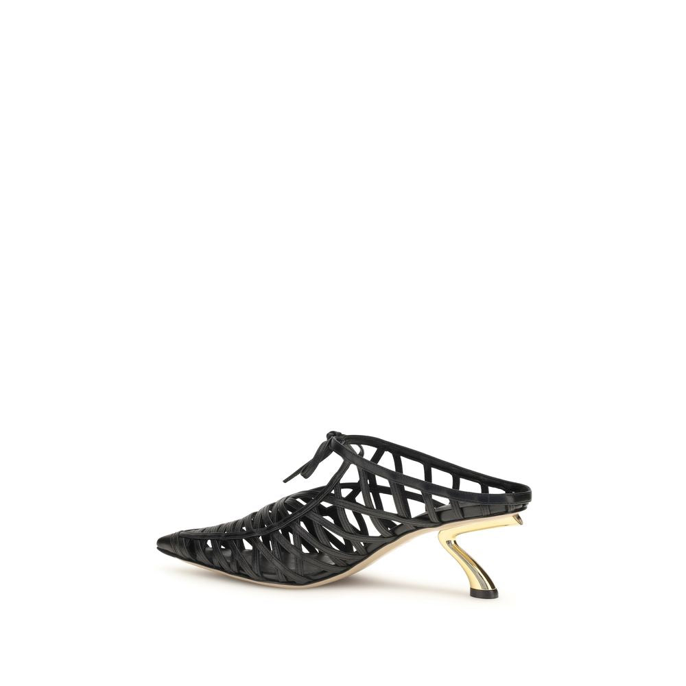 Ferragamo Mules aus schwarzem Kalbsleder (Bos Taurus)