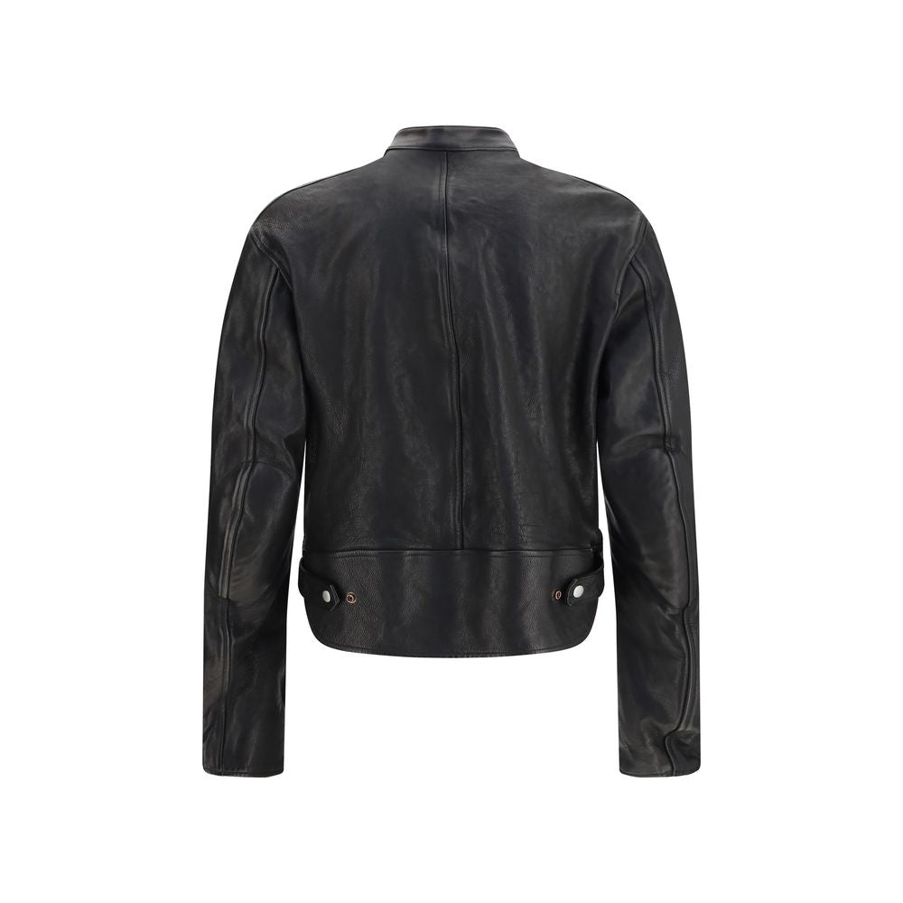 Gucci Black Buffalo Leather Bomber