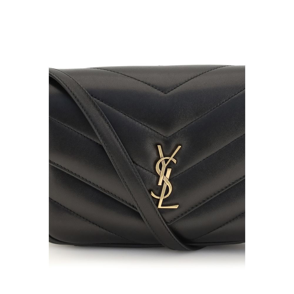 Saint Laurent Black Lamb Shoulder Bag