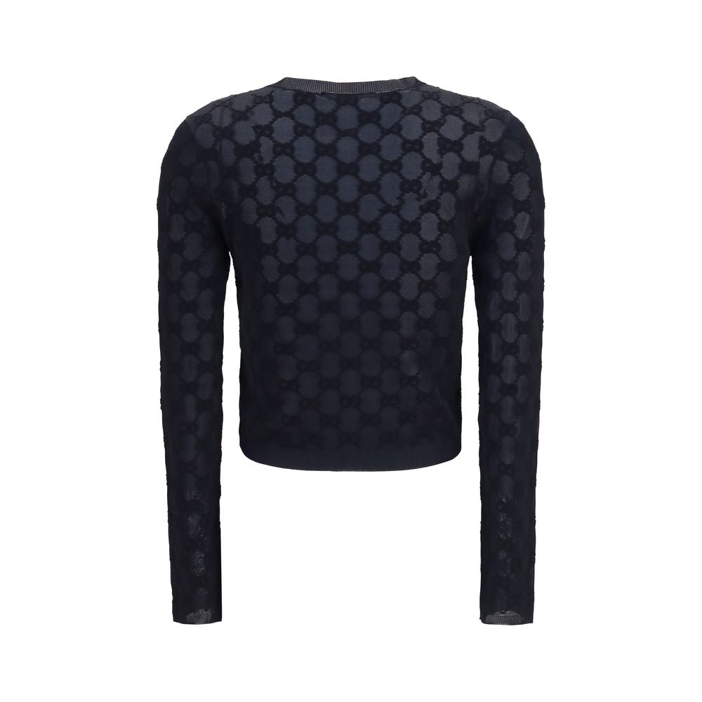 Gucci Black Viscose Crepe Cardigan