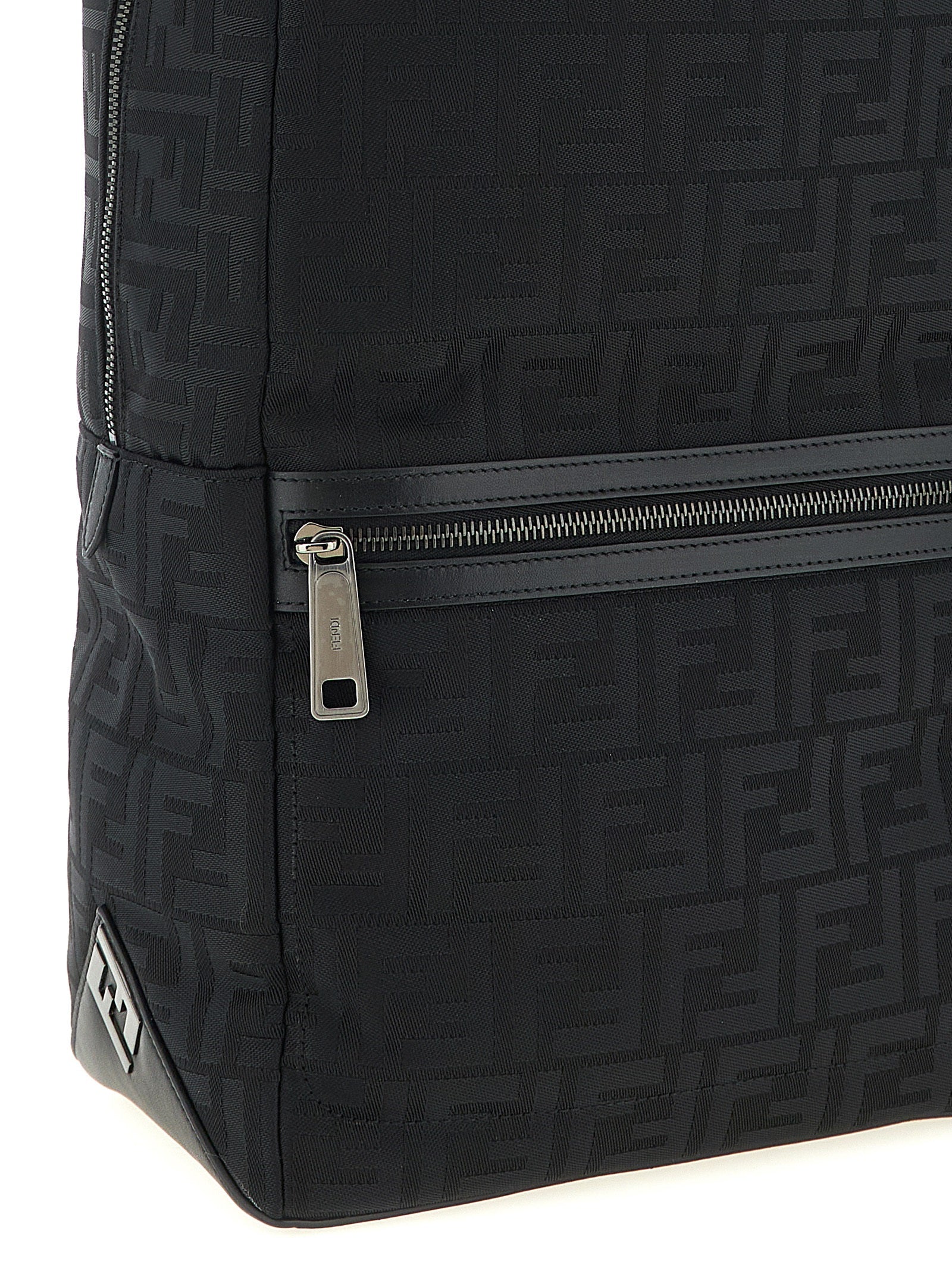 Fendi Black Lui Nylon Backpack Calf Leather