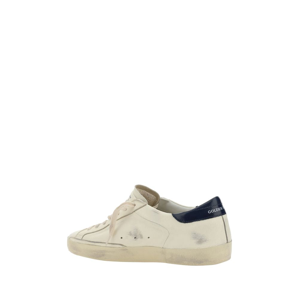 White Leather Low Top Sneakers with Star Detail