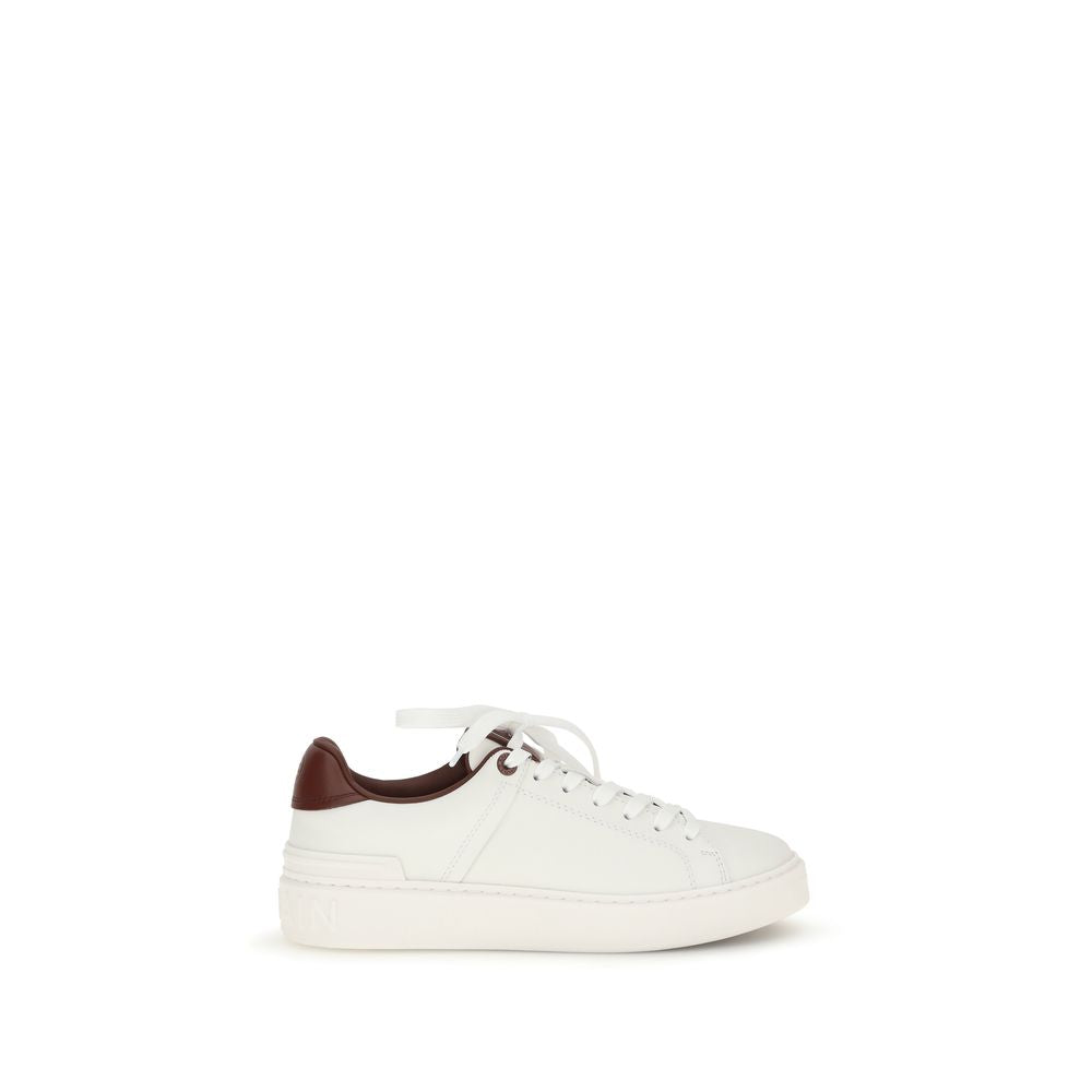 Balmain Weiße Kalbsleder Bos Taurus Athletic Sneakers