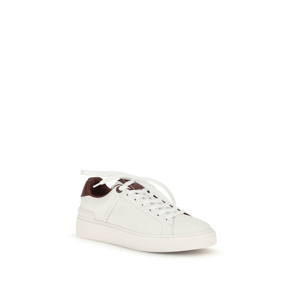 Balmain Weiße Kalbsleder Bos Taurus Athletic Sneakers