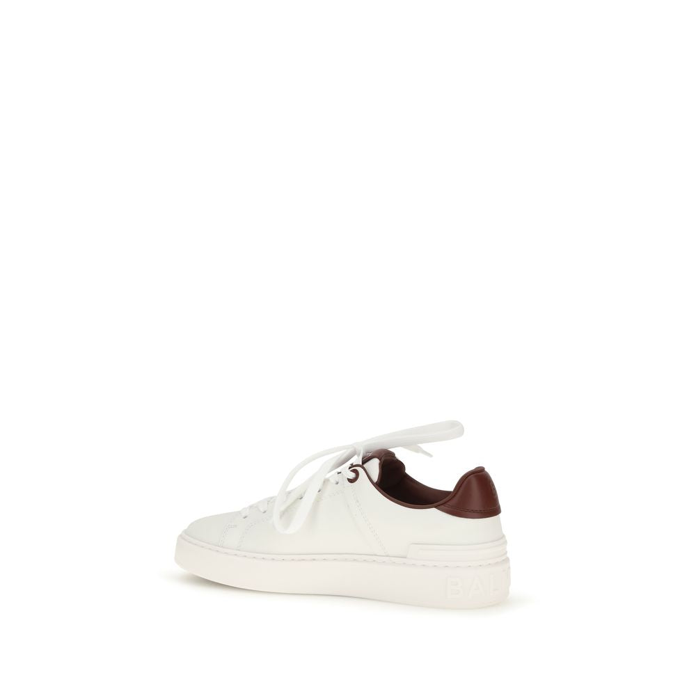 Balmain Weiße Kalbsleder Bos Taurus Athletic Sneakers