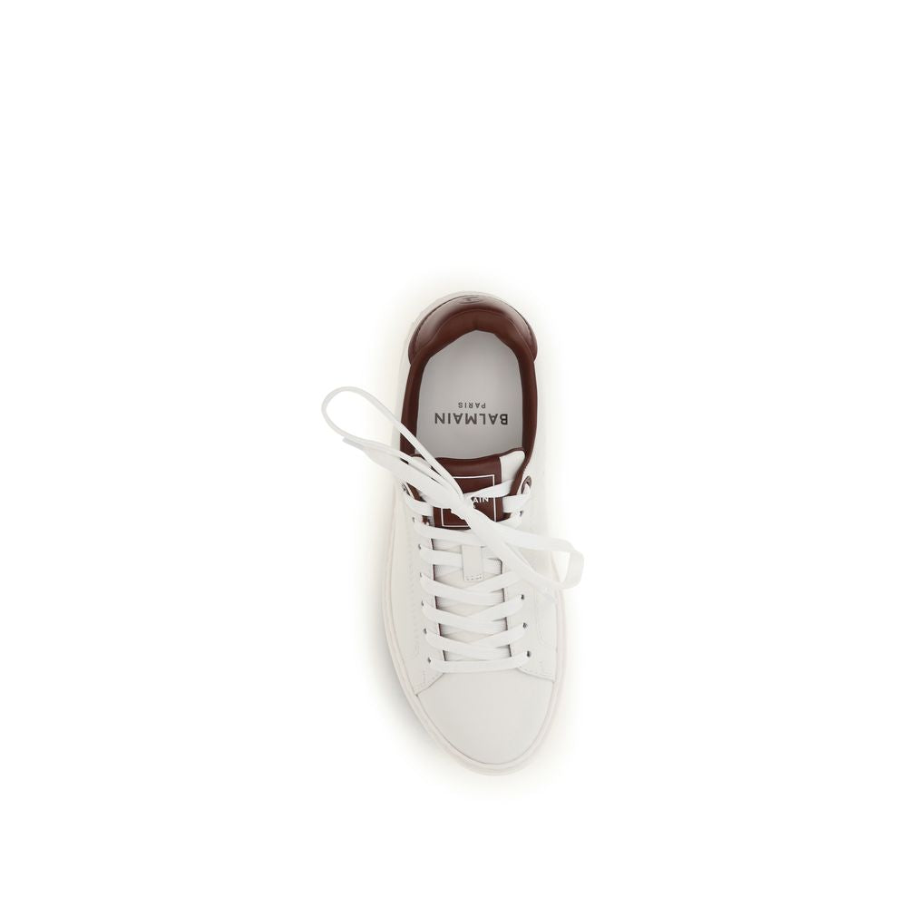 Balmain Weiße Kalbsleder Bos Taurus Athletic Sneakers