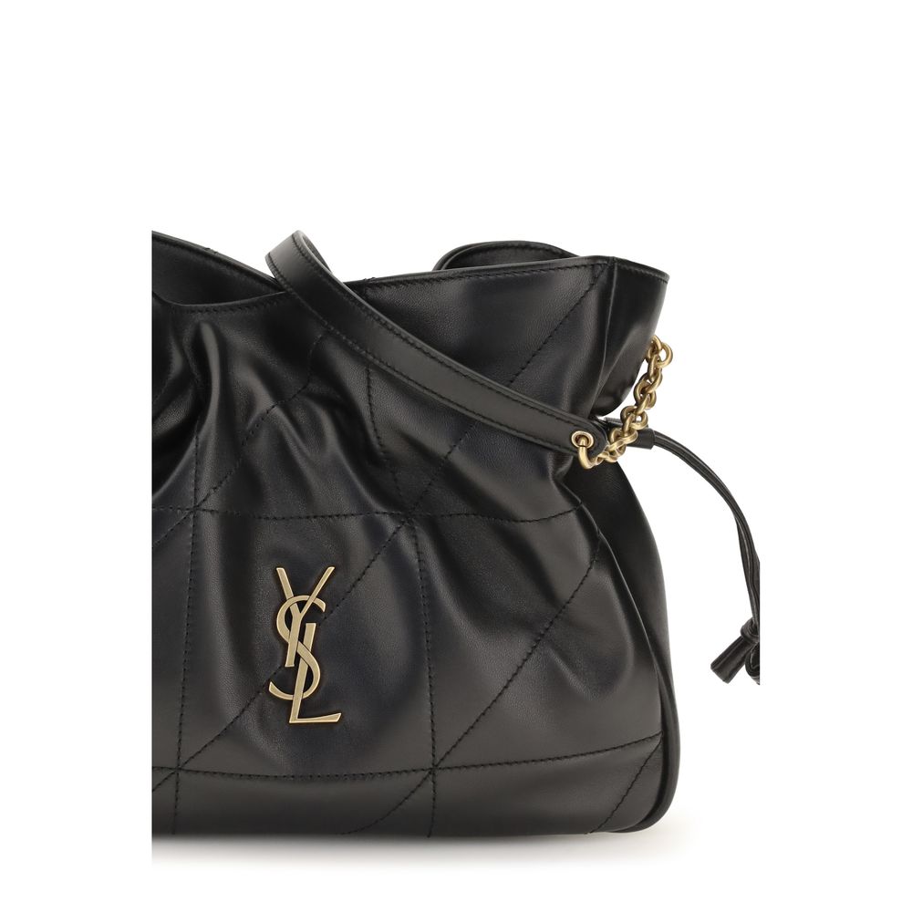Saint Laurent Clutch aus schwarzem Lammleder Ovis Aries Aries
