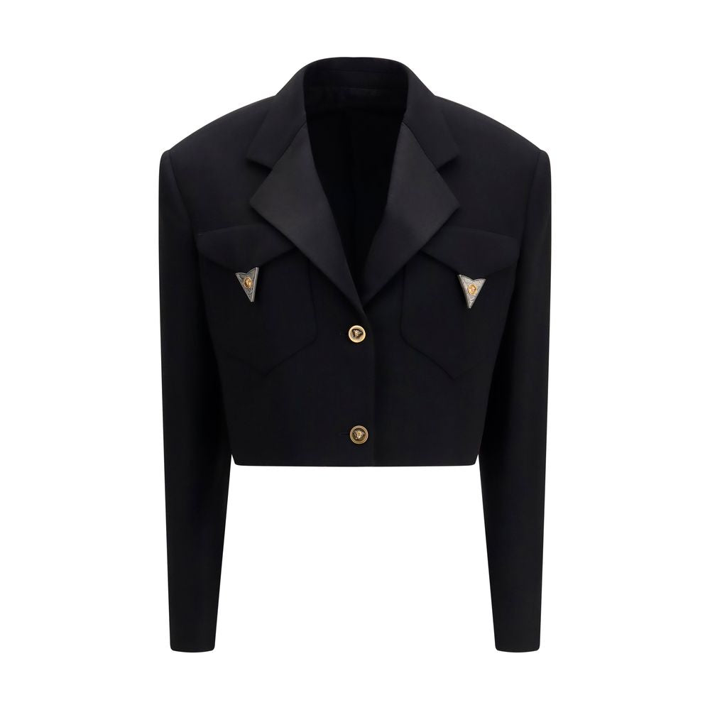 Blazer en laine noire Oves Aries Versace