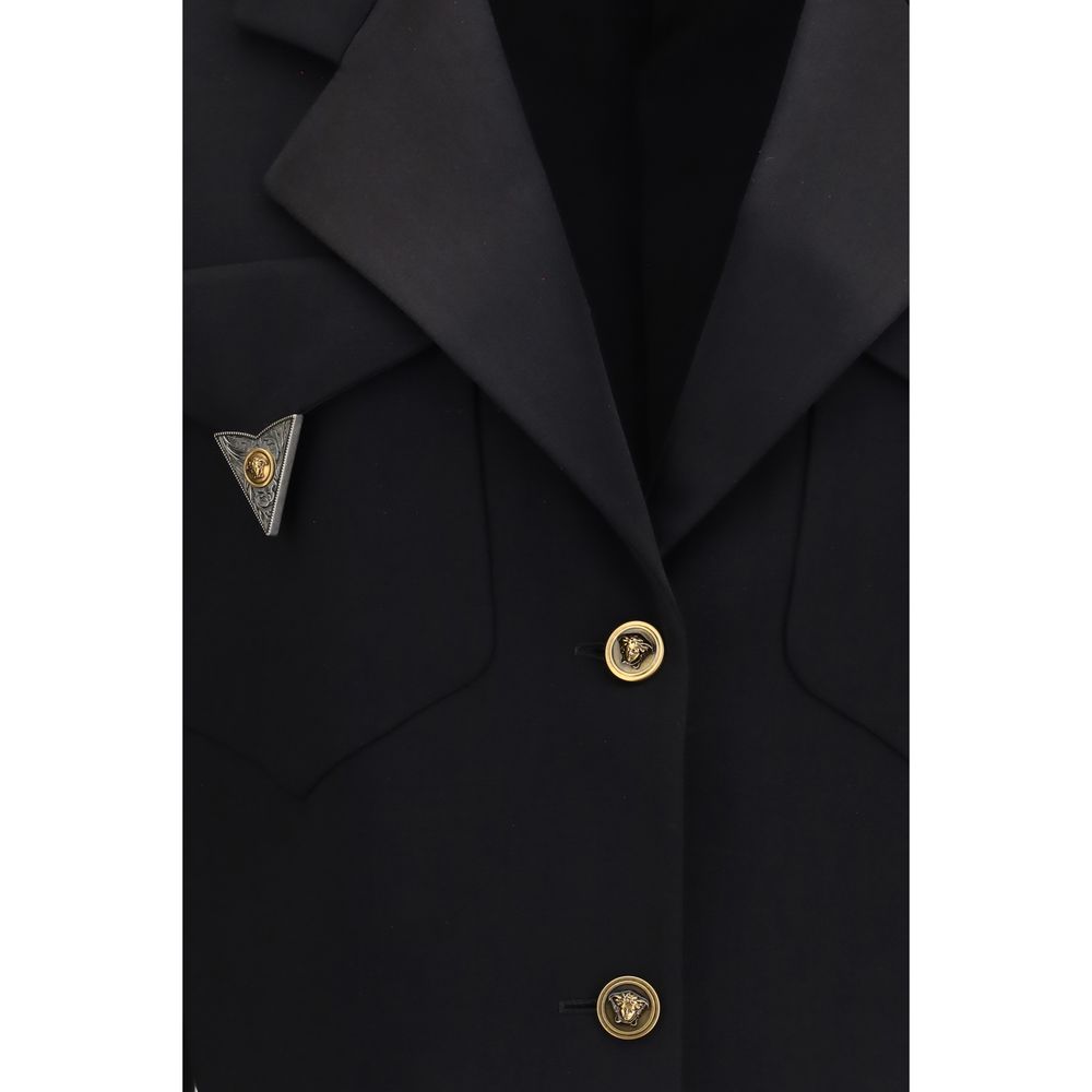 Blazer en laine noire Oves Aries Versace