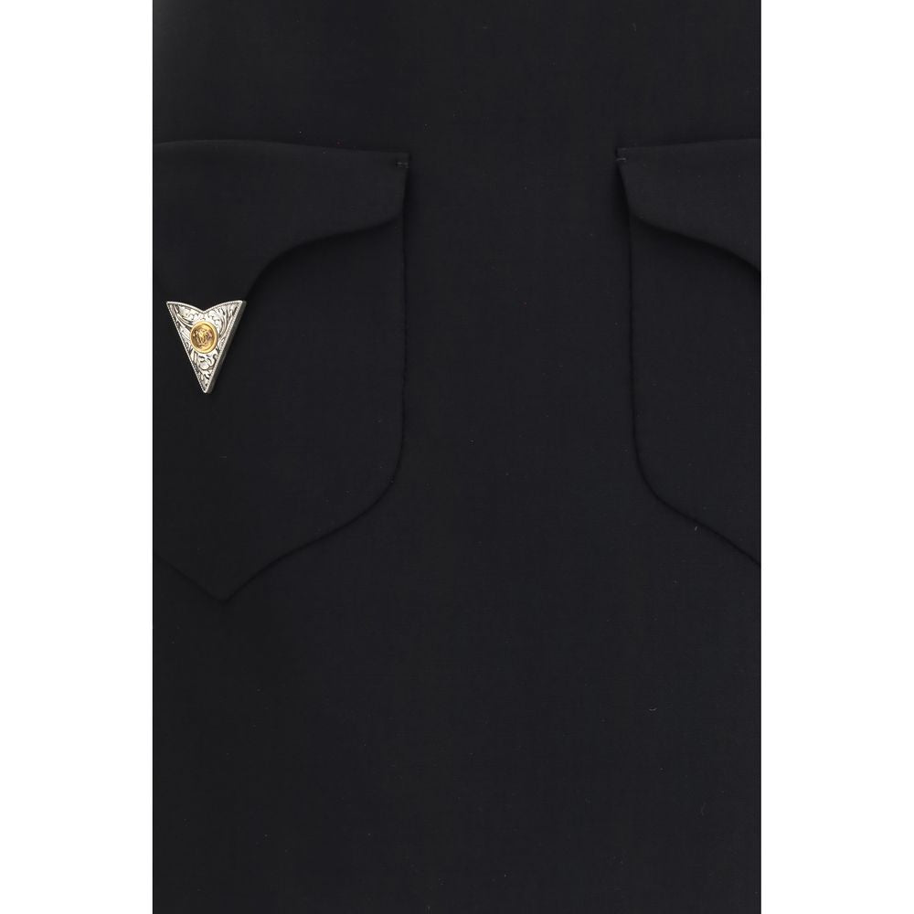 Versace Black Wool Mini Skirt