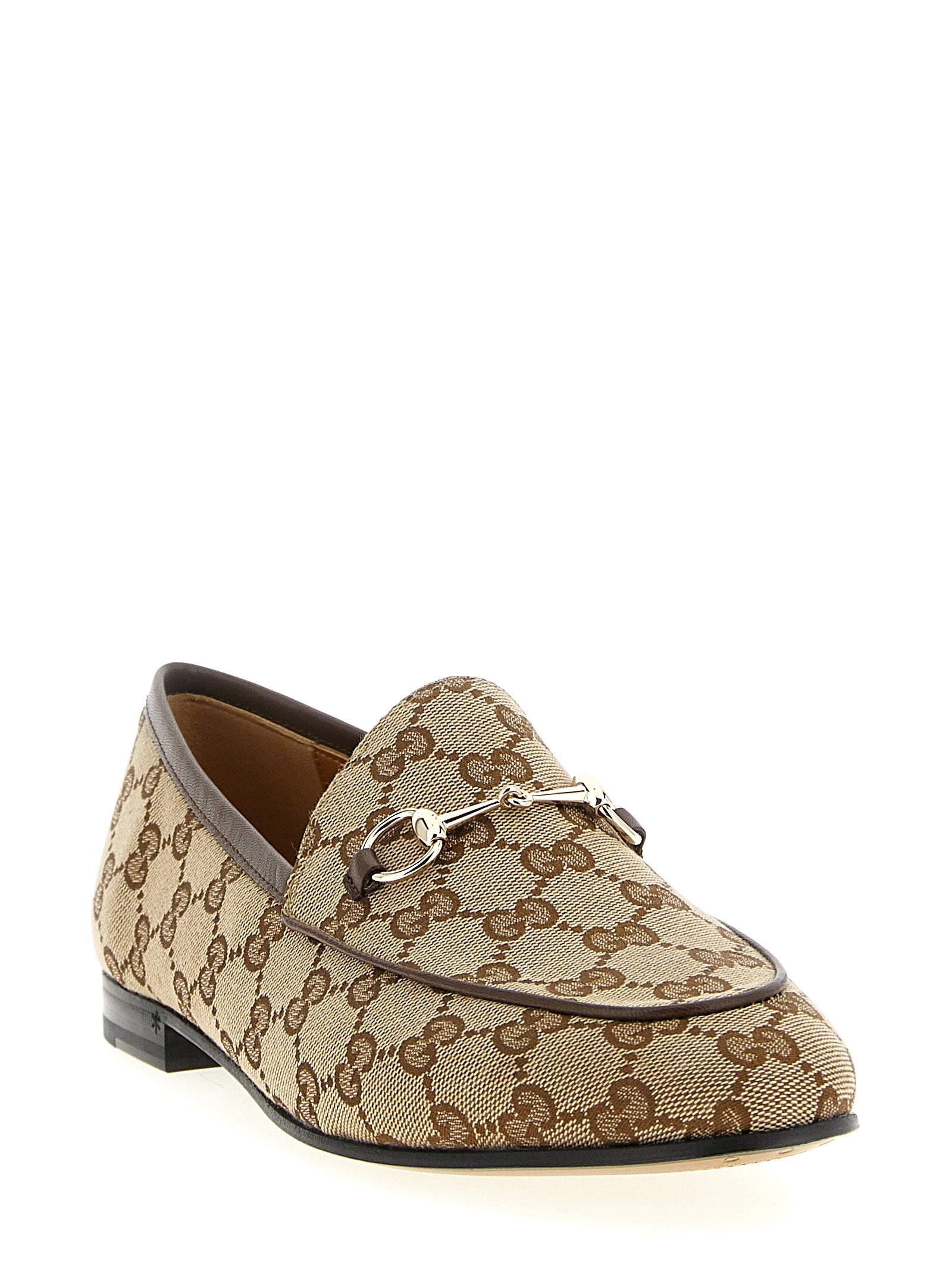 Gucci Beige Jordaan Nylon Slip-On Loafers