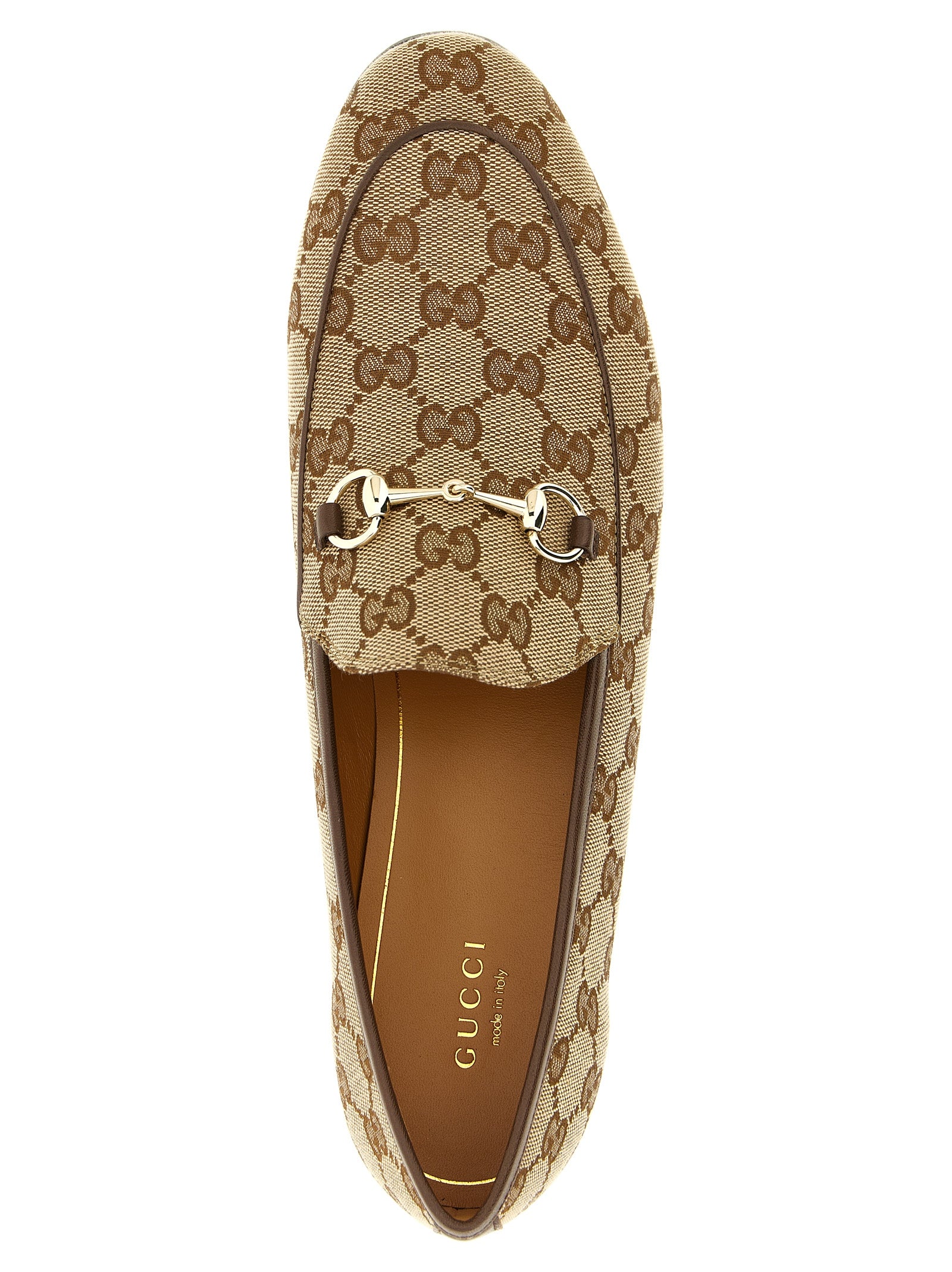 Gucci Beige Jordaan Nylon Slip-On Loafers