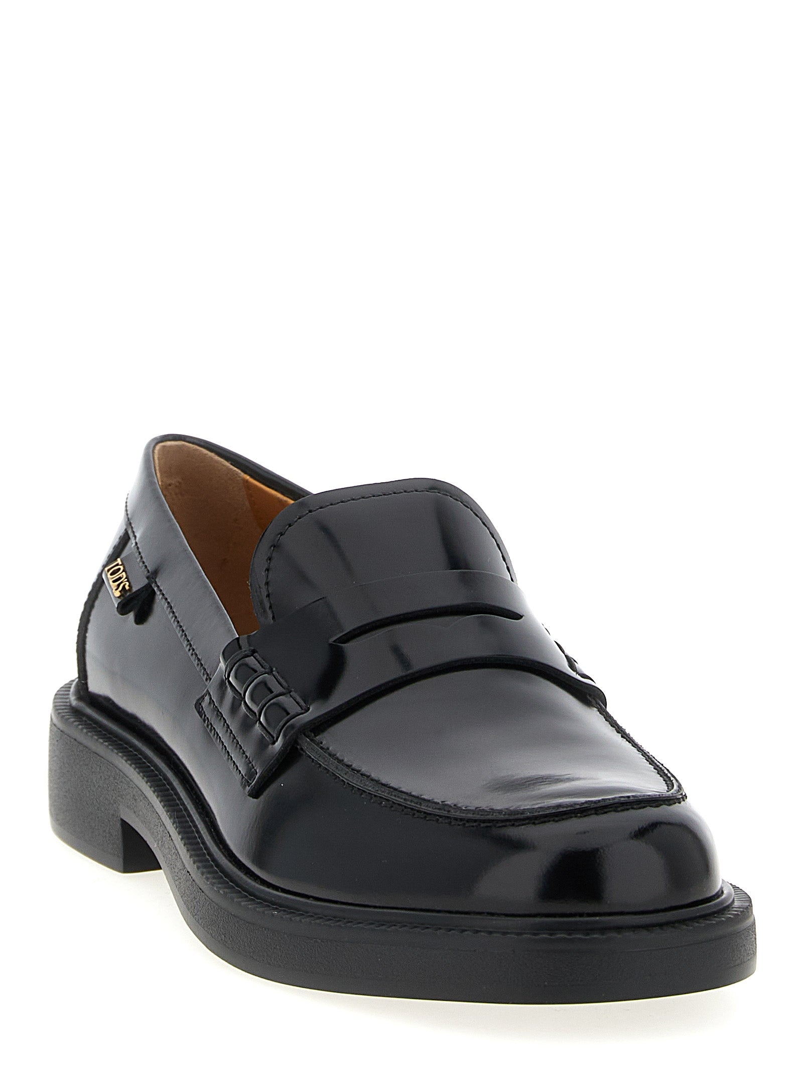 Tod’s Black Gomma 20L Leather Slip-On Loafers
