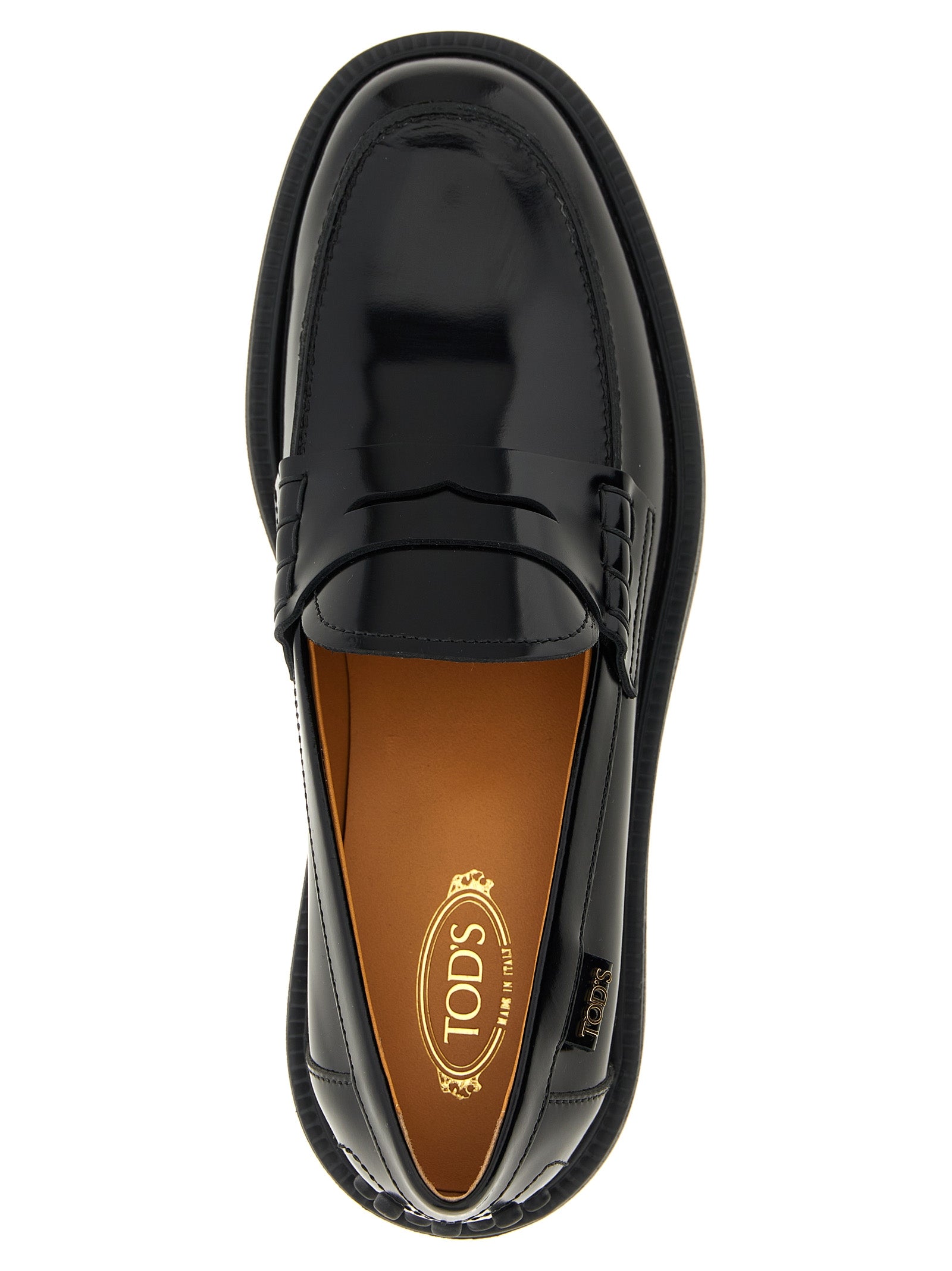 Tod’s Black Gomma 20L Leather Slip-On Loafers