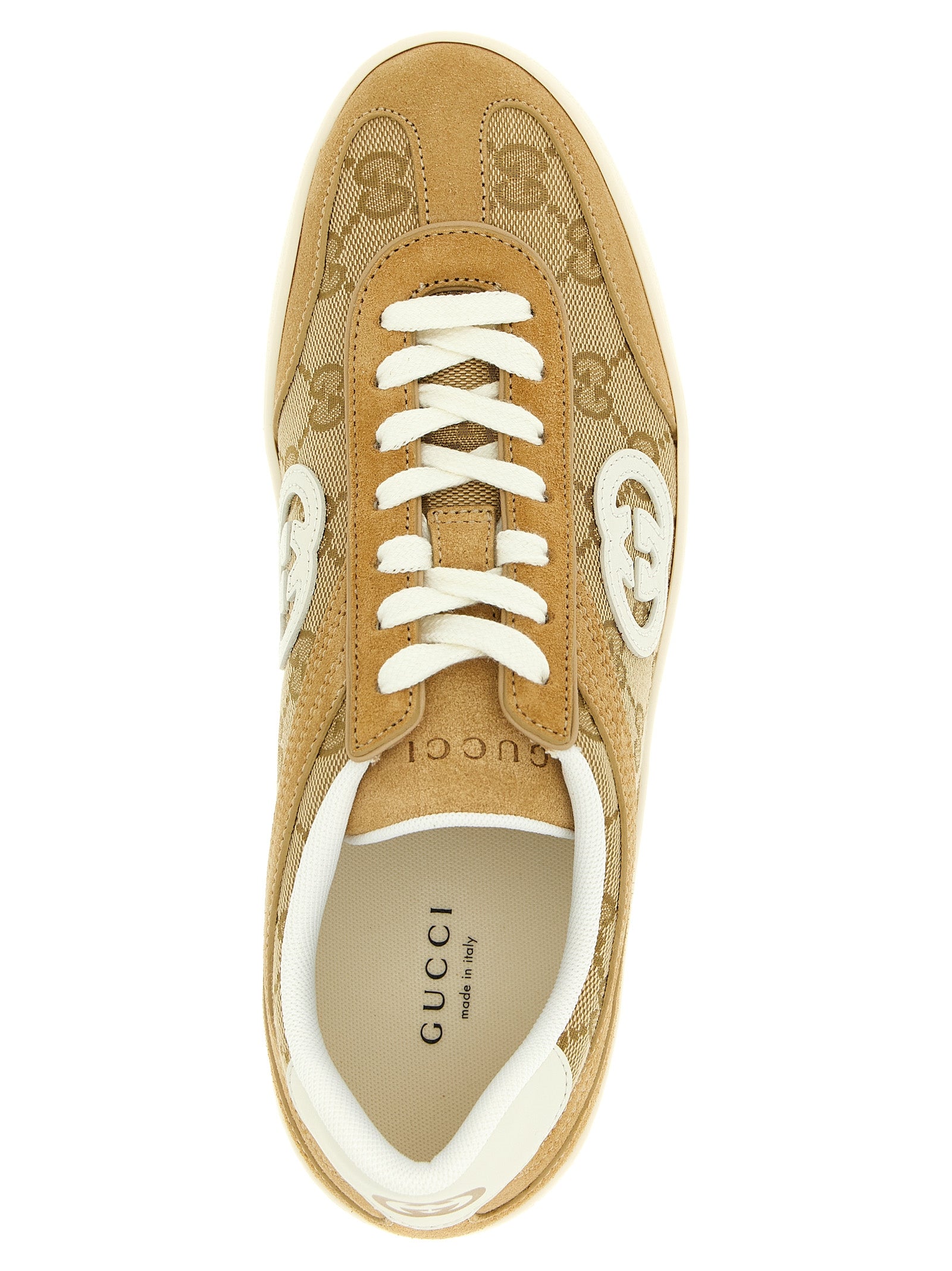 Gucci Beige G75 Low Top Sneakers Leather