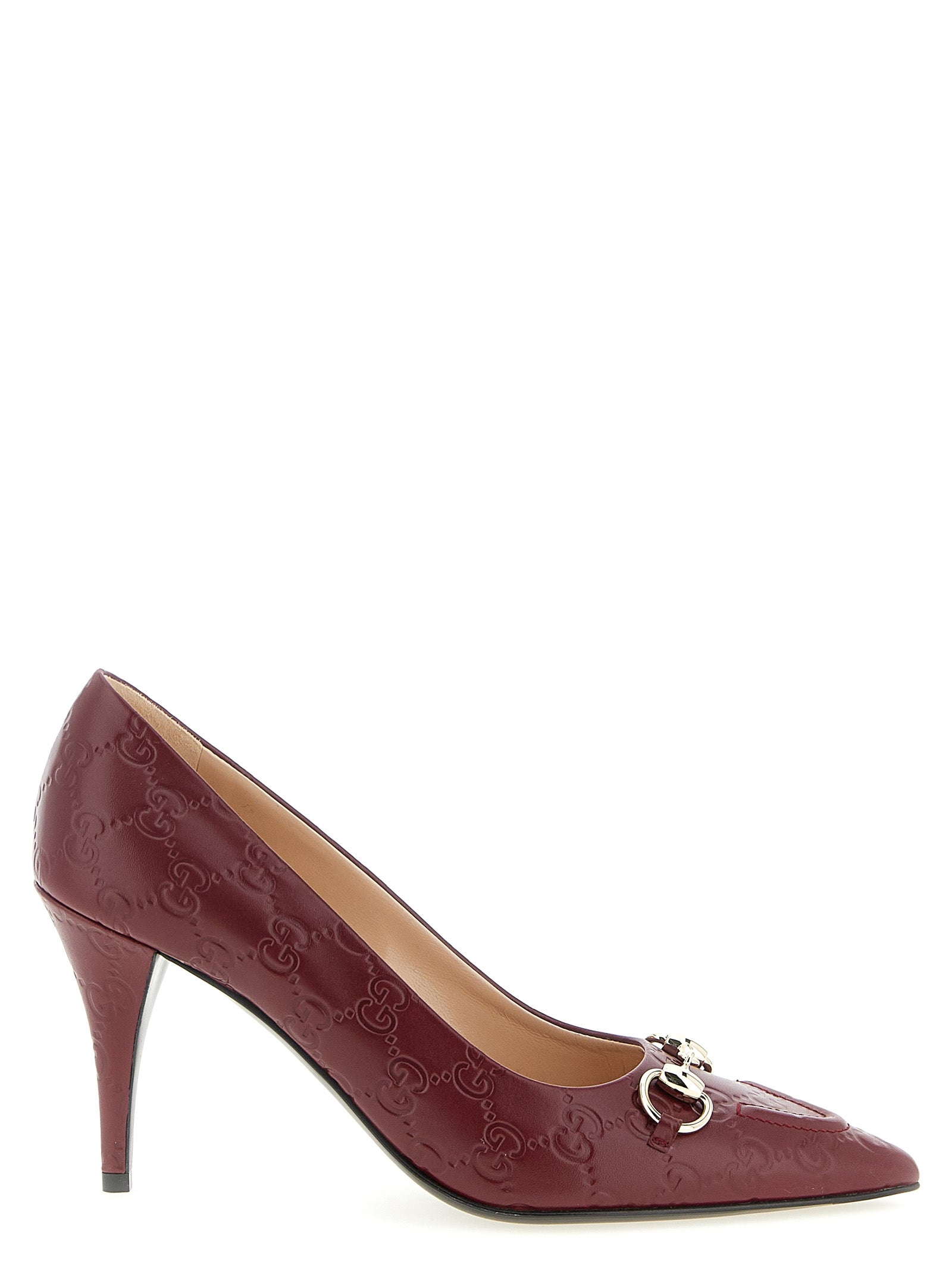Gucci Red GG Gucci Rosso Ancora Pumps Leather