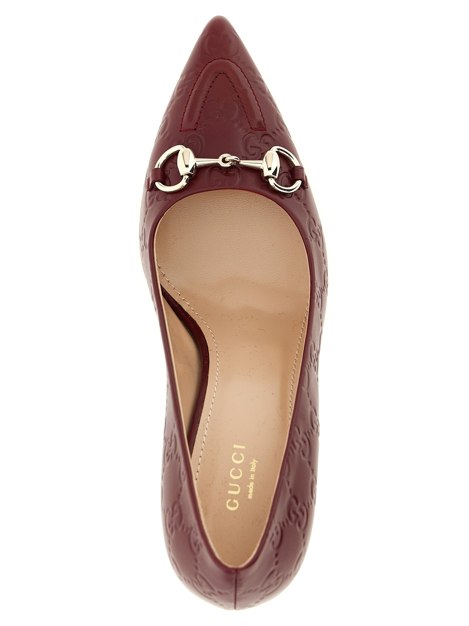 Gucci Red GG Gucci Rosso Ancora Pumps Leather